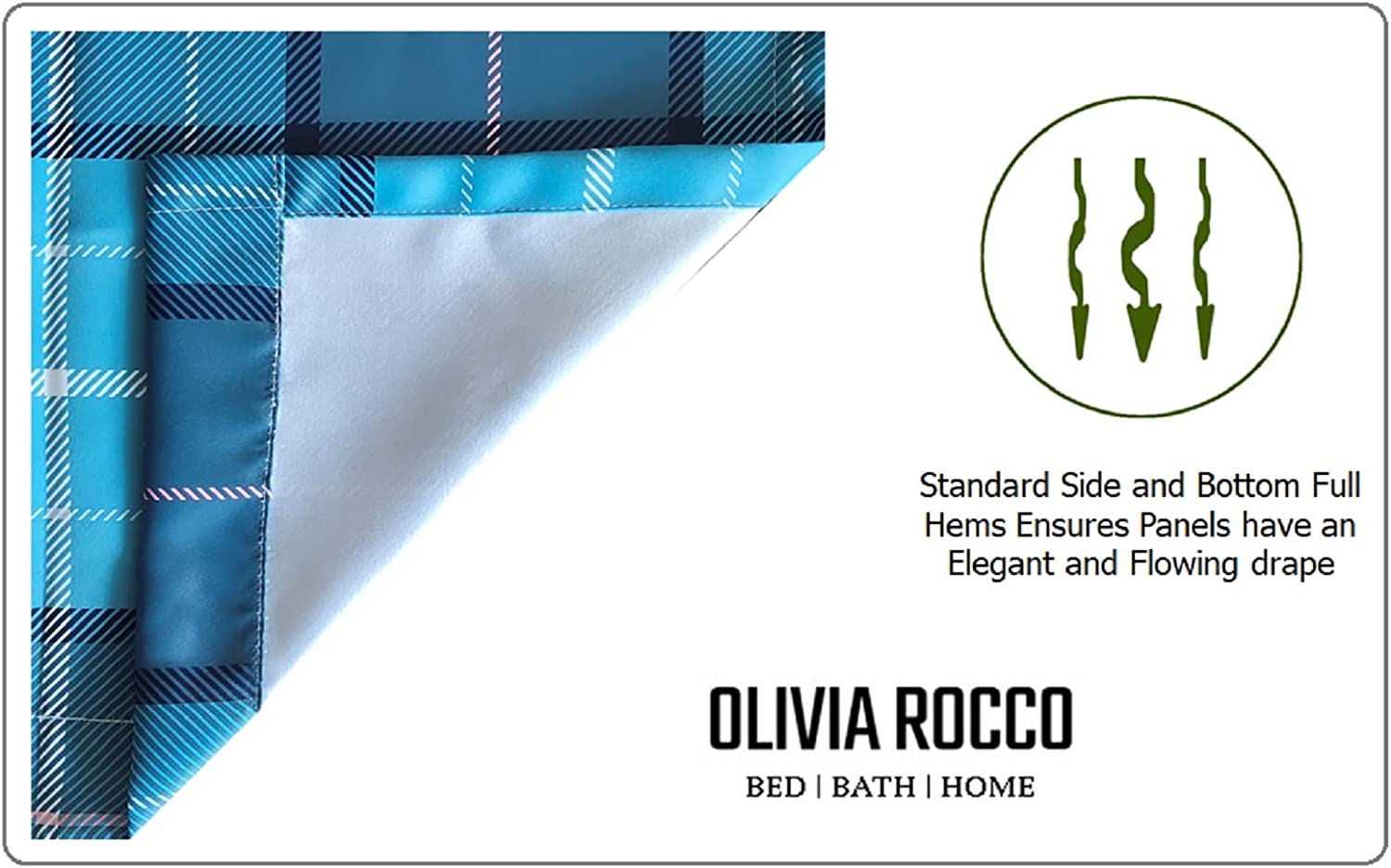OLIVIA ROCCO Blackout Thermal Curtains – Marble Check Energy Saving Panels