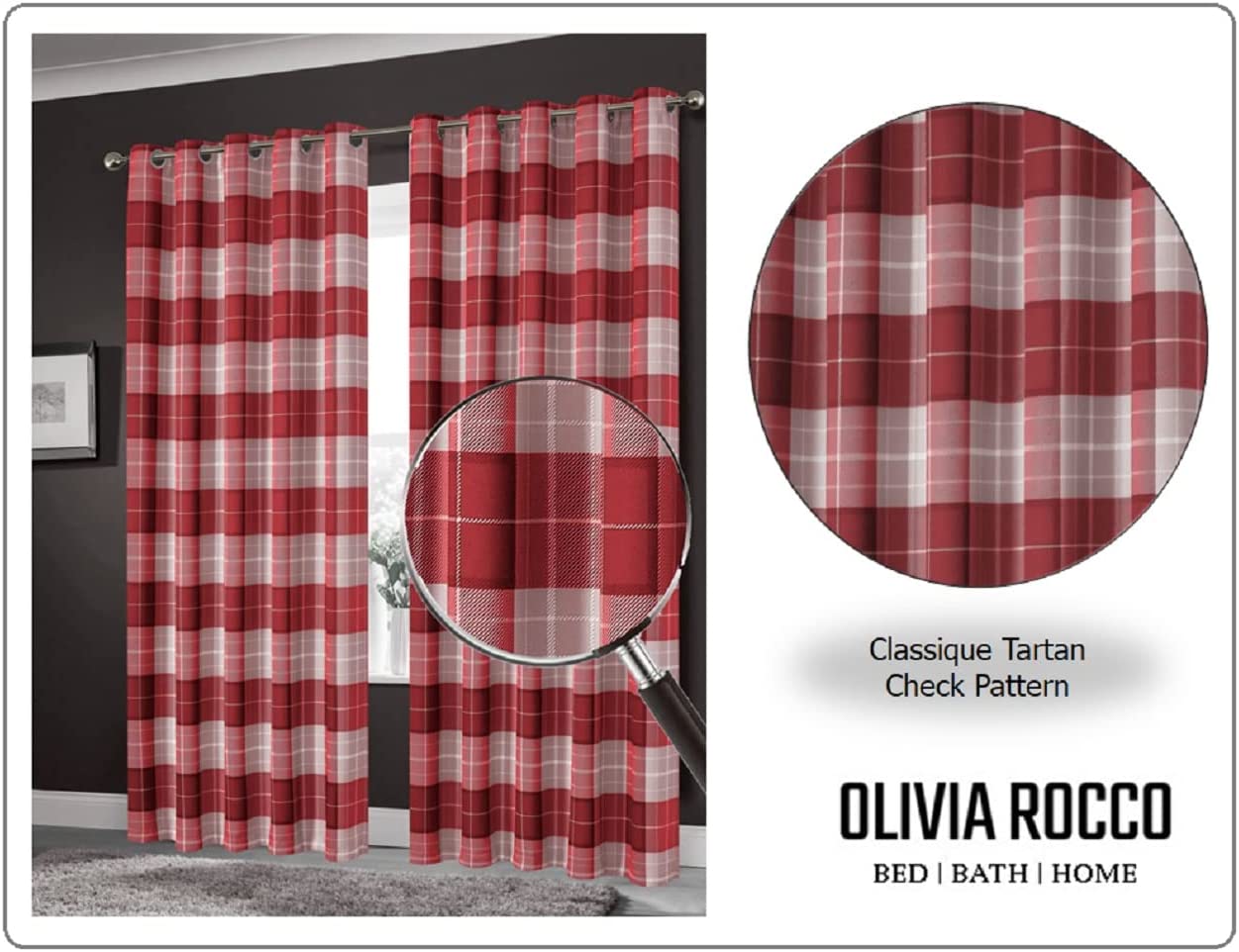 OLIVIA ROCCO Blackout Thermal Curtains – Marble Check Energy Saving Panels