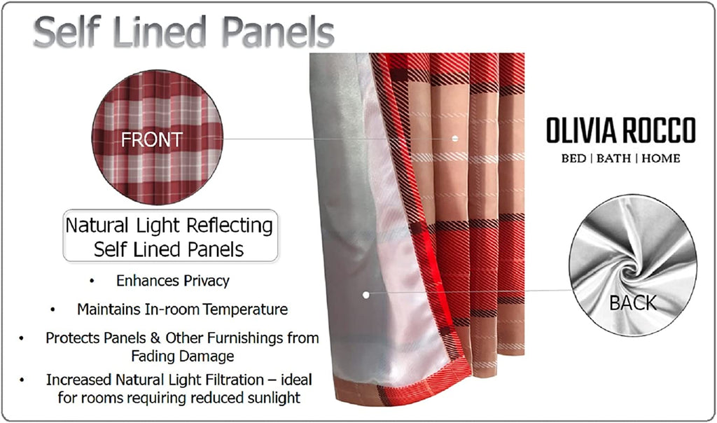OLIVIA ROCCO Blackout Thermal Curtains – Marble Check Energy Saving Panels