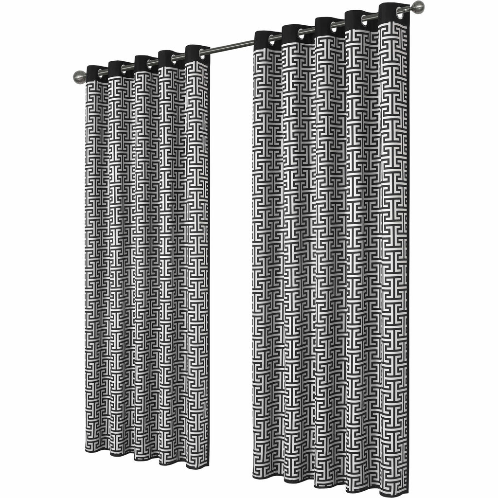 OLIVIA ROCCO Milano Geometric Blackout Curtains | Thermal Eyelet Drapes