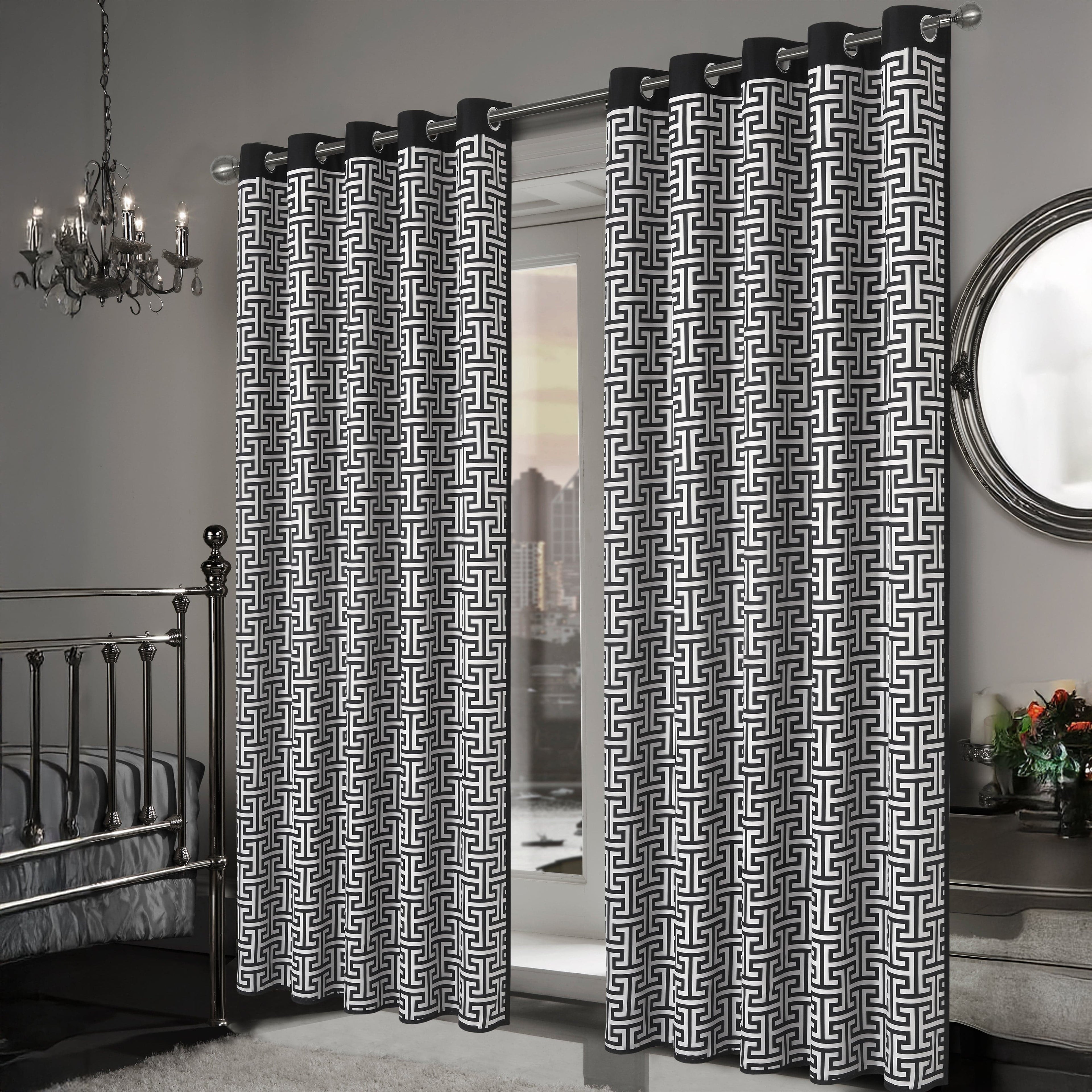 OLIVIA ROCCO Milano Geometric Blackout Curtains | Thermal Eyelet Drapes
