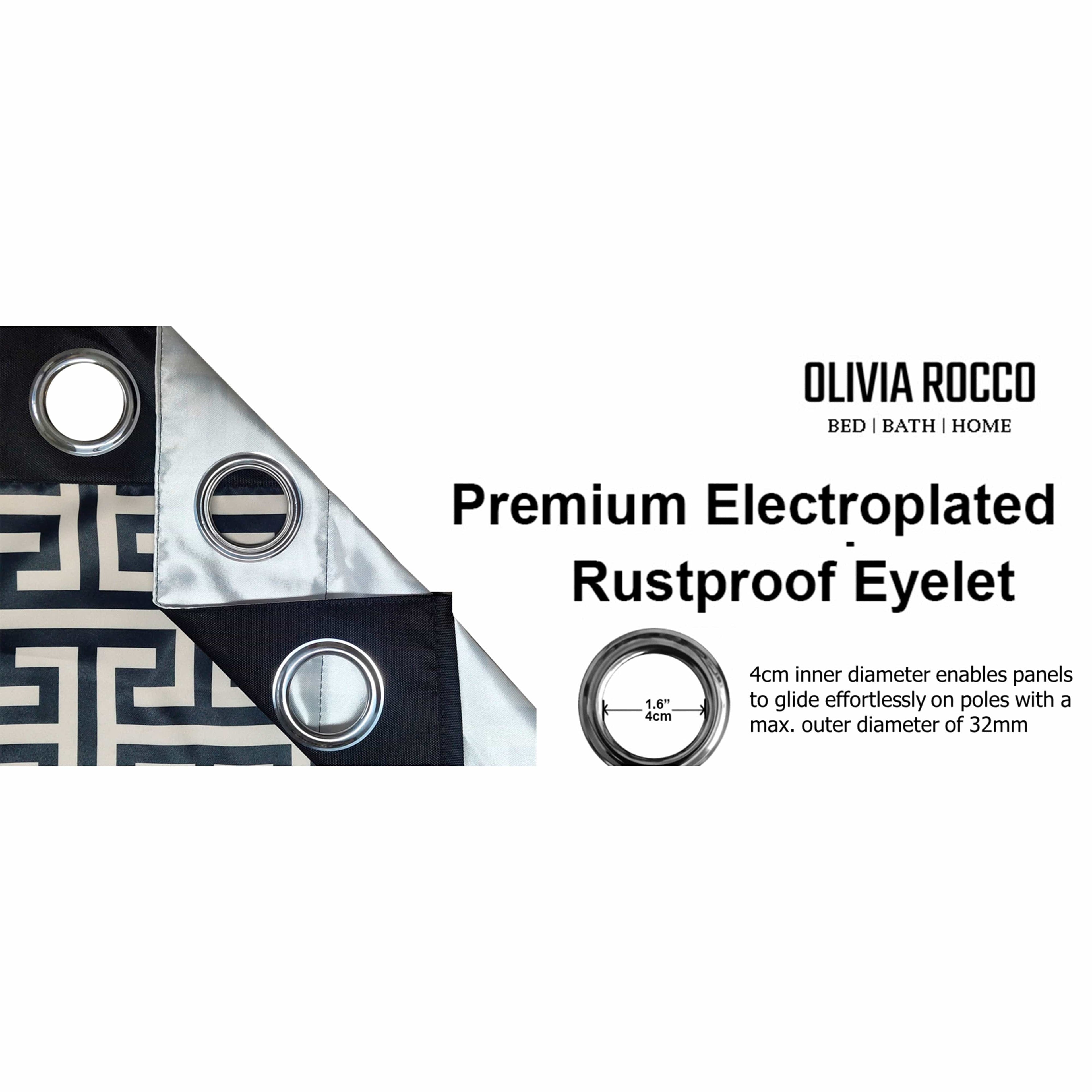 OLIVIA ROCCO Milano Geometric Blackout Curtains | Thermal Eyelet Drapes
