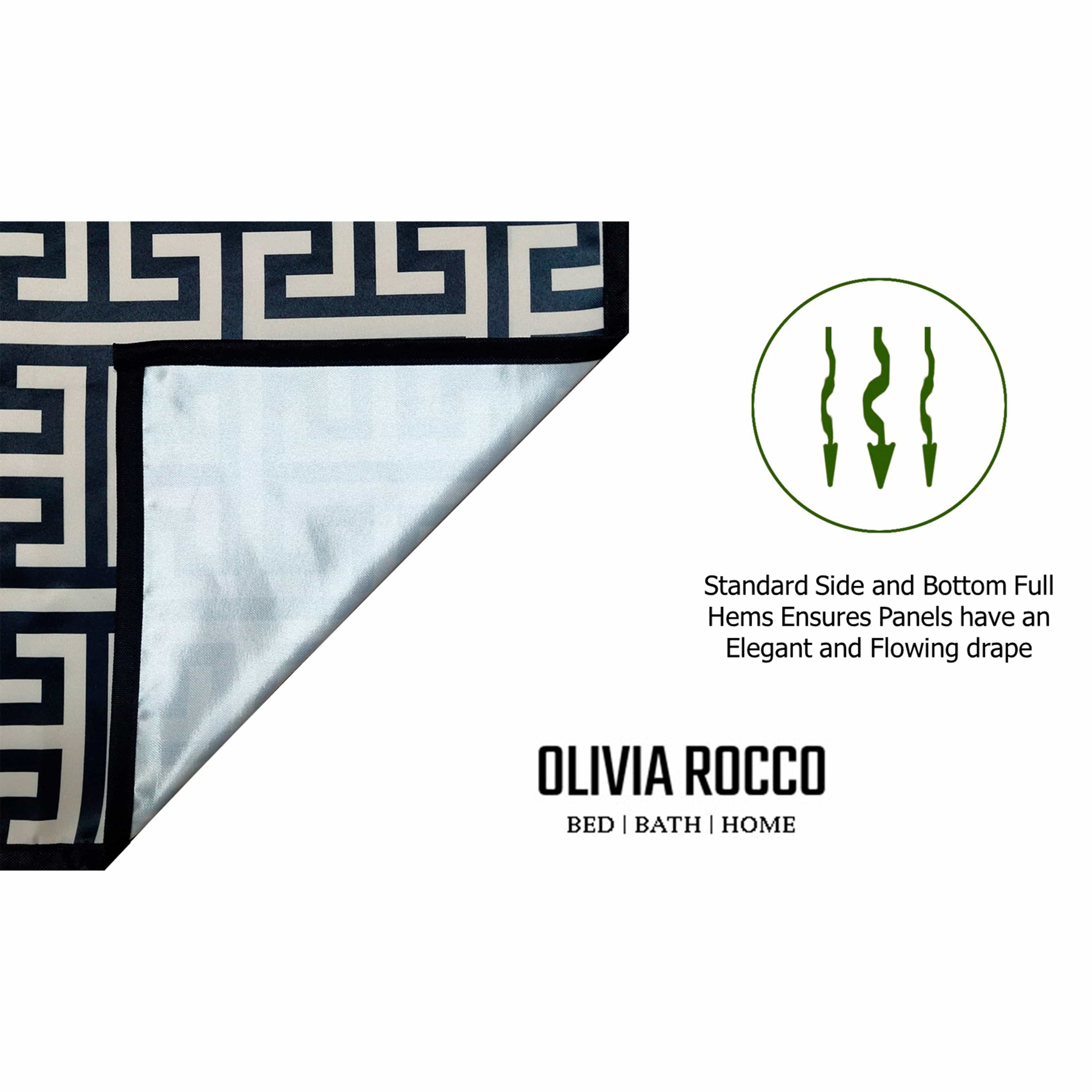 OLIVIA ROCCO Milano Geometric Blackout Curtains | Thermal Eyelet Drapes