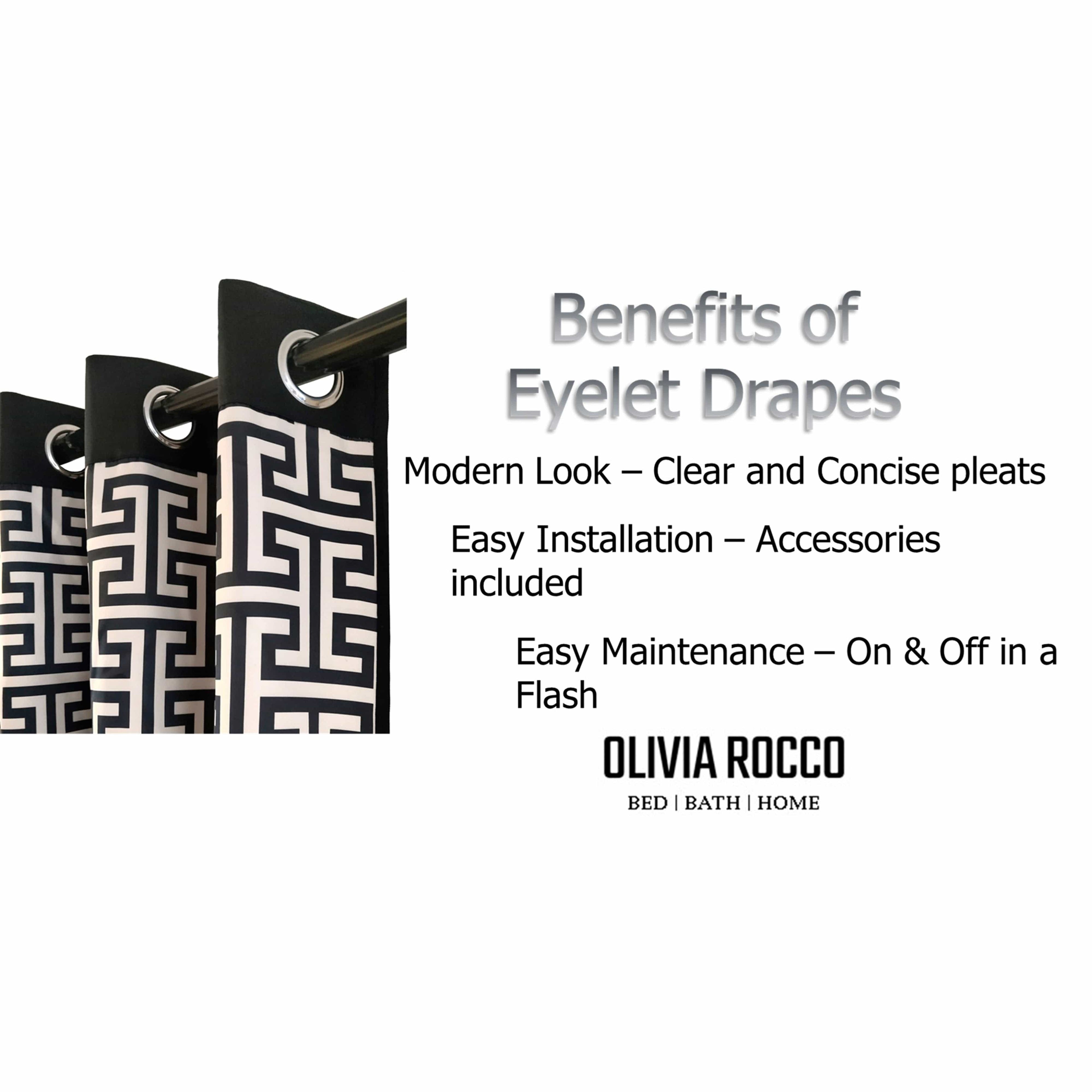 OLIVIA ROCCO Milano Geometric Blackout Curtains | Thermal Eyelet Drapes