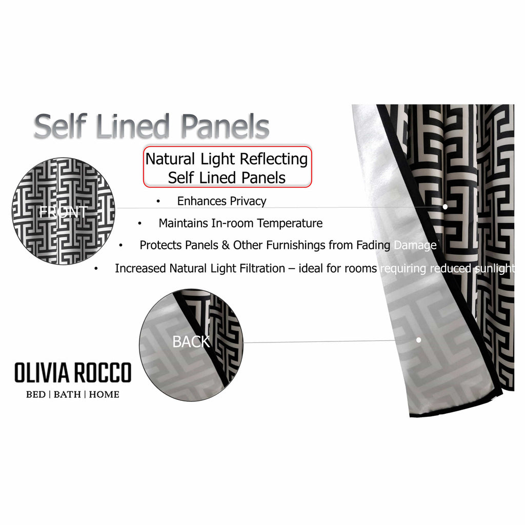 OLIVIA ROCCO Milano Geometric Blackout Curtains | Thermal Eyelet Drapes