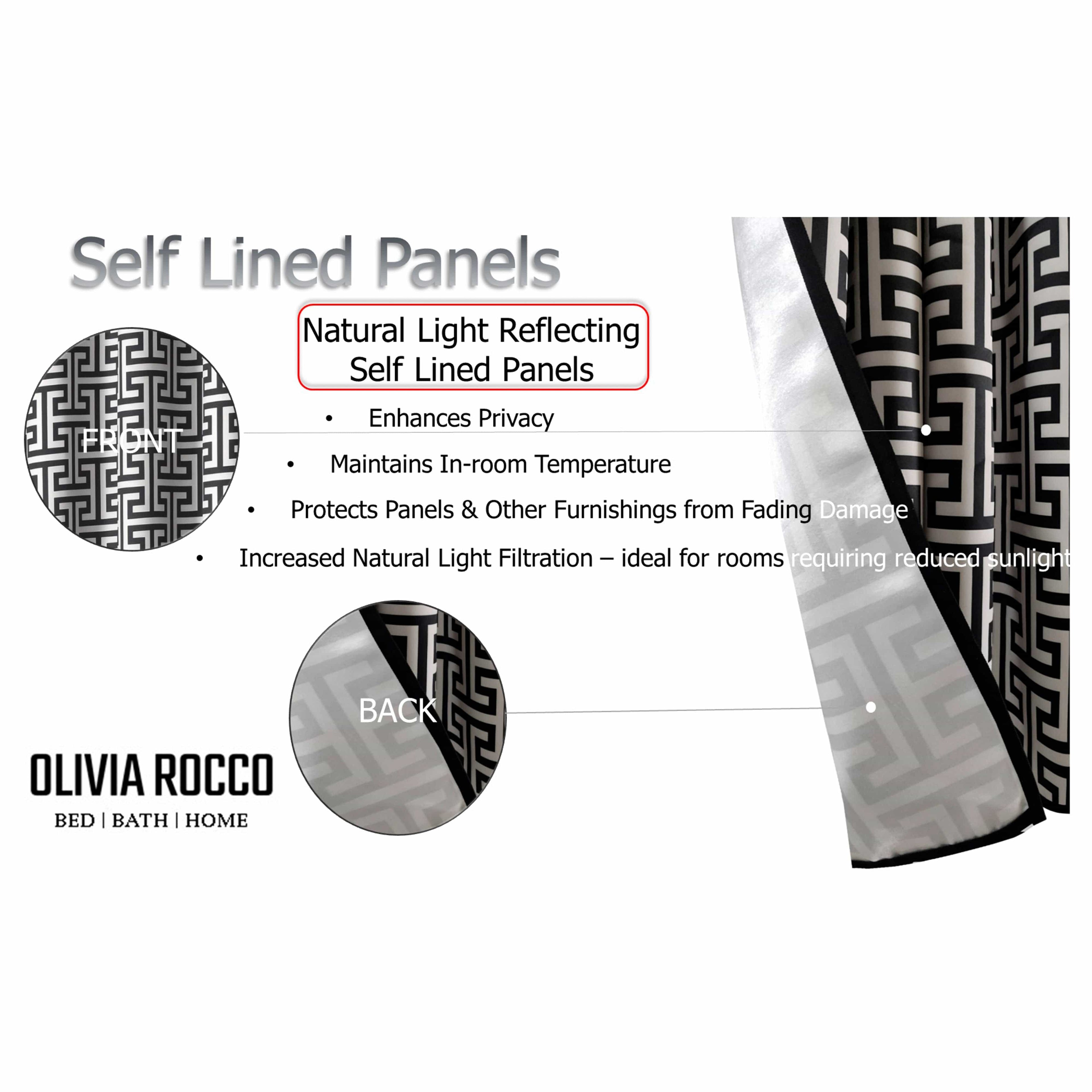 OLIVIA ROCCO Milano Geometric Blackout Curtains | Thermal Eyelet Drapes