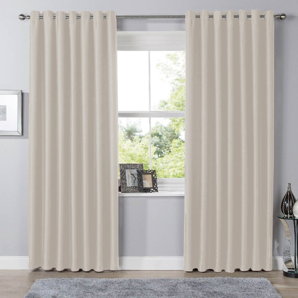 OLIVIA ROCCO Blackout Thermal Eyelet Curtains | Natural Energy Efficient