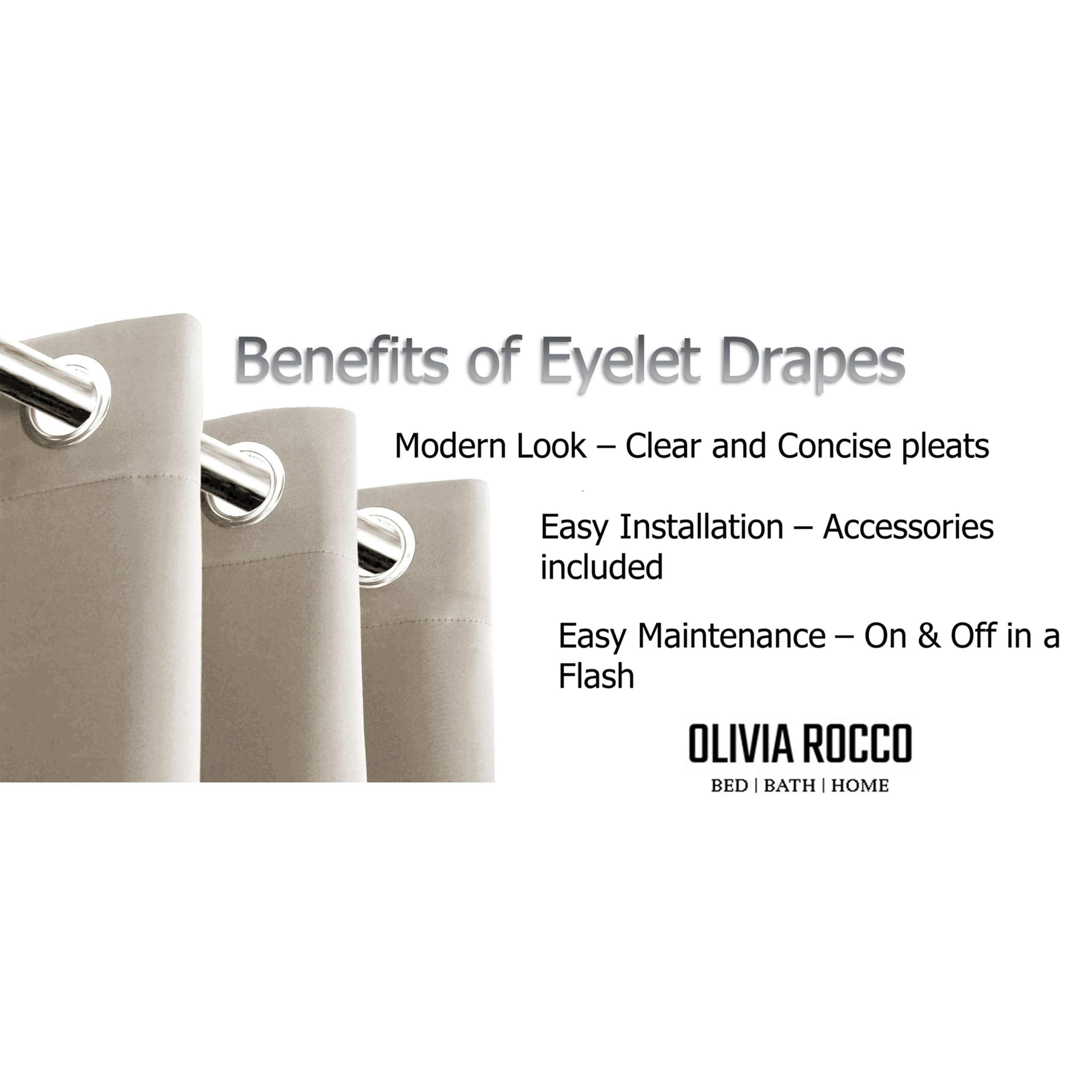 OLIVIA ROCCO Blackout Thermal Eyelet Curtains | Natural Energy Efficient