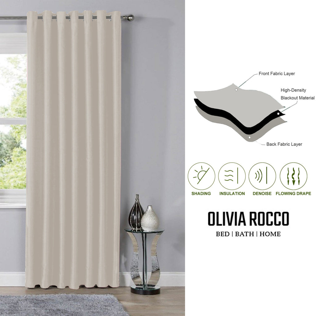 OLIVIA ROCCO Blackout Thermal Eyelet Curtains | Natural Energy Efficient
