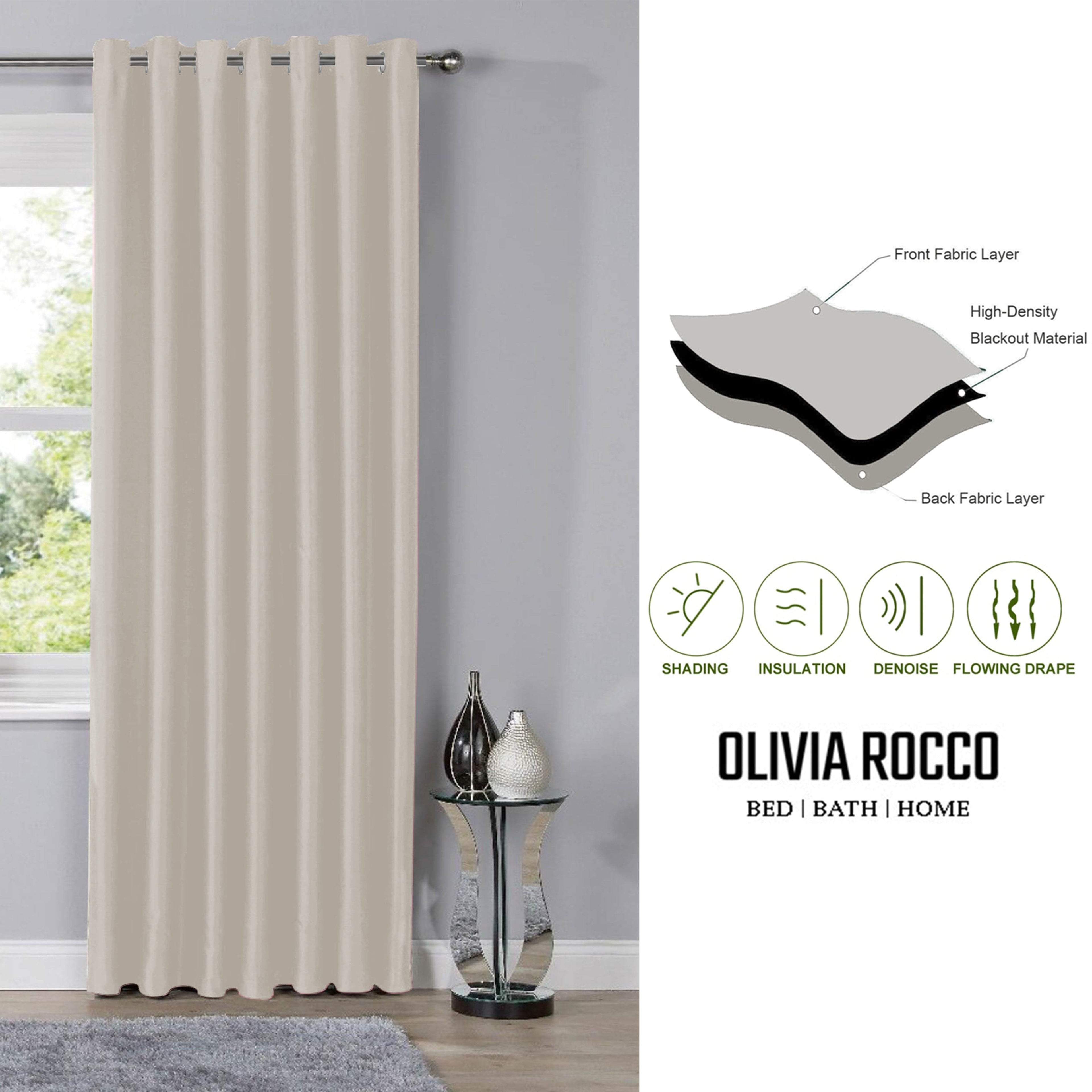 OLIVIA ROCCO Blackout Thermal Eyelet Curtains | Natural Energy Efficient