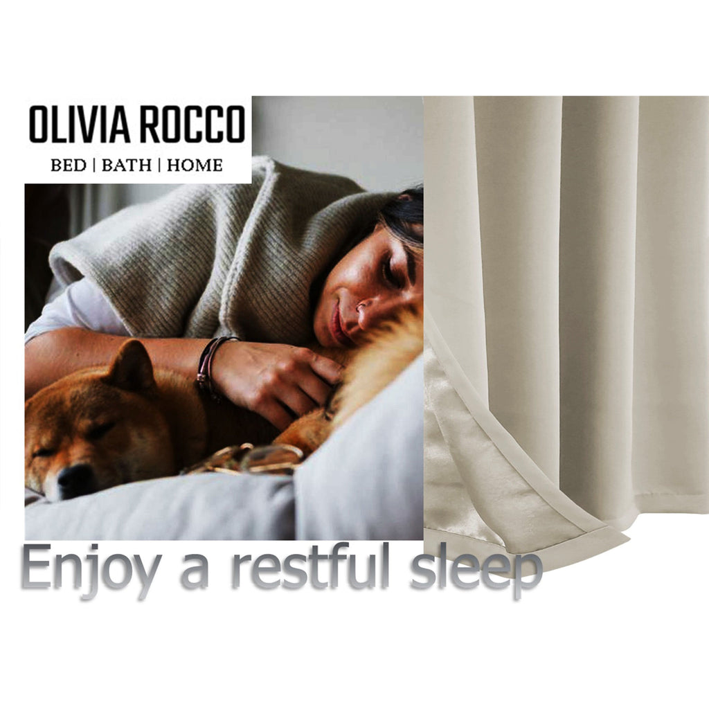 OLIVIA ROCCO Blackout Thermal Eyelet Curtains | Natural Energy Efficient