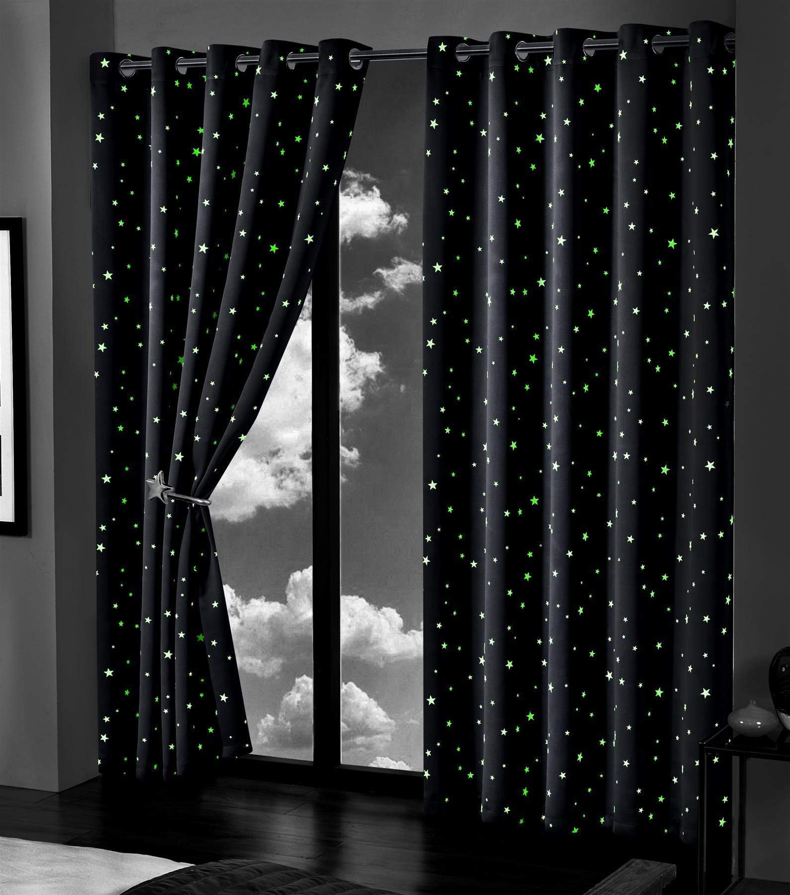 OLIVIA ROCCO Glow In The Dark Blackout Curtains – Thermal Noise Reducing