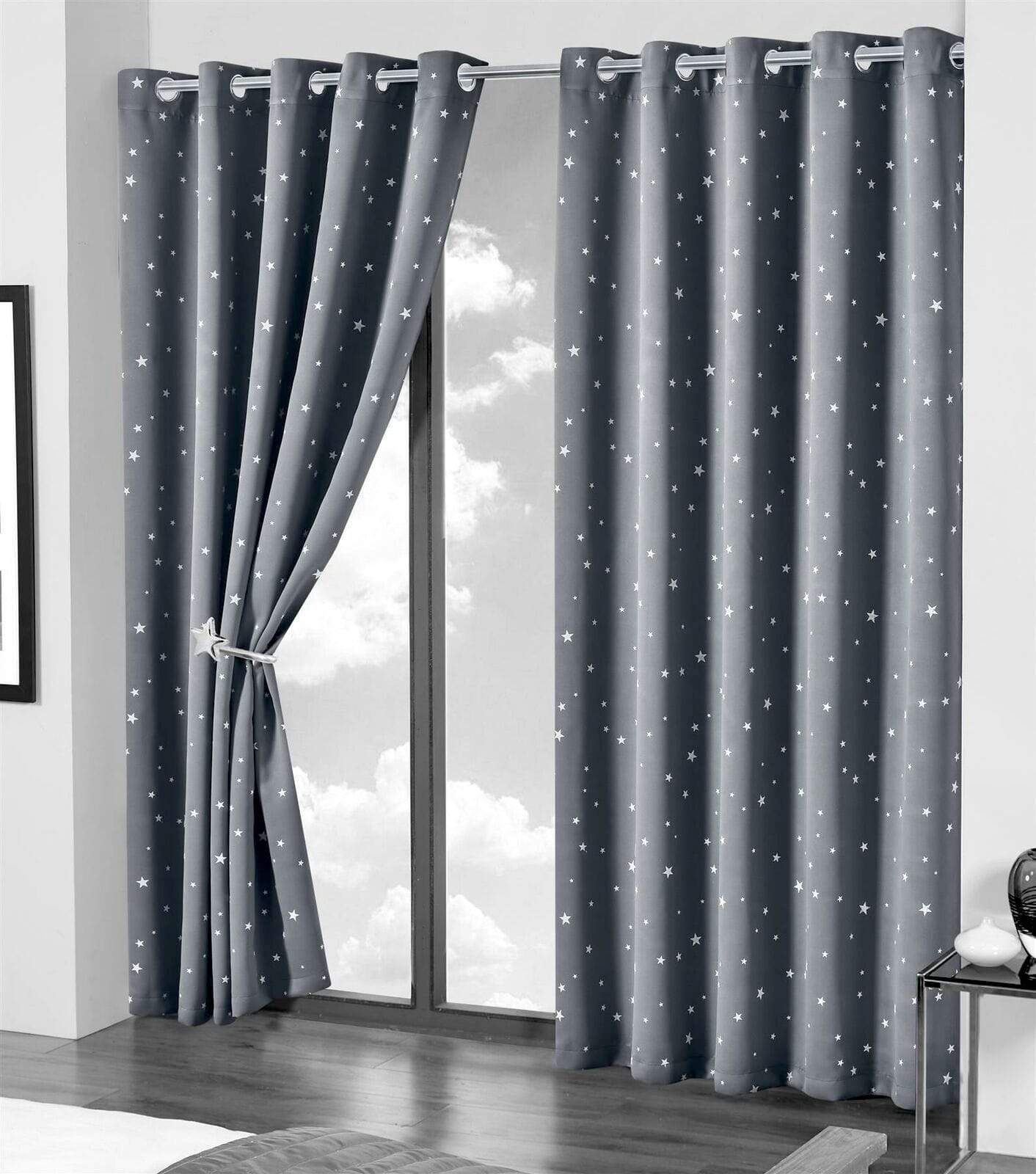 OLIVIA ROCCO Glow In The Dark Blackout Curtains – Thermal Noise Reducing
