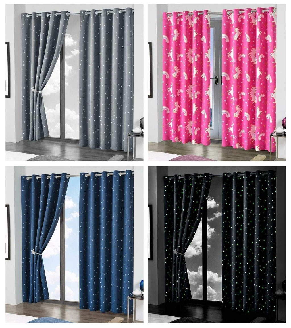 OLIVIA ROCCO Glow In The Dark Blackout Curtains – Thermal Noise Reducing
