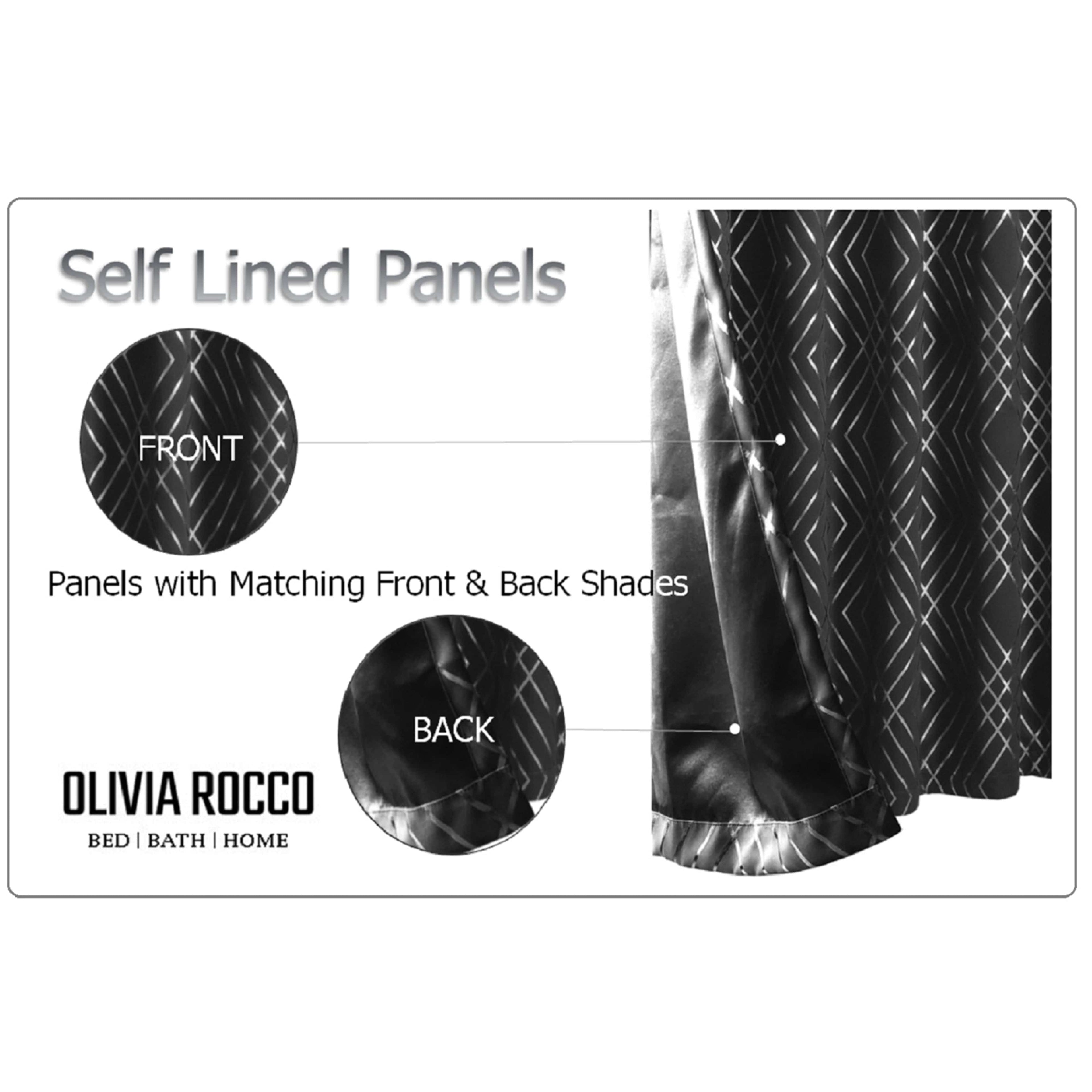 OLIVIA ROCCO Geometric Blackout Curtains – Thermal Eyelet Ring Top Drapes