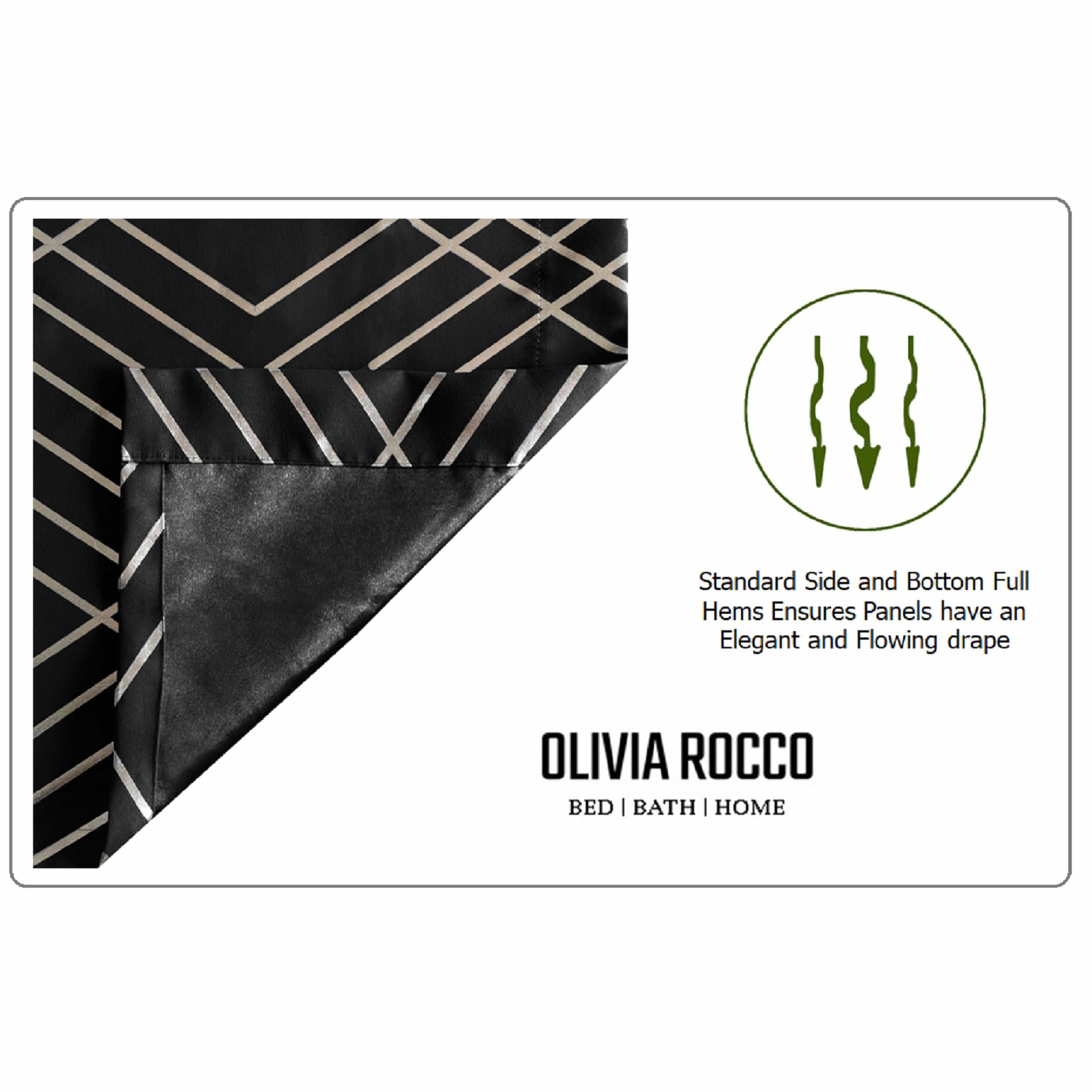 OLIVIA ROCCO Geometric Blackout Curtains – Thermal Eyelet Ring Top Drapes