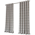 OLIVIA ROCCO Luxe Geo Velvet Eyelet Curtains – Thermal Champagne Drapes