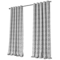 OLIVIA ROCCO Luxe Geo Velvet Eyelet Curtains – Grey Thermal Drapes