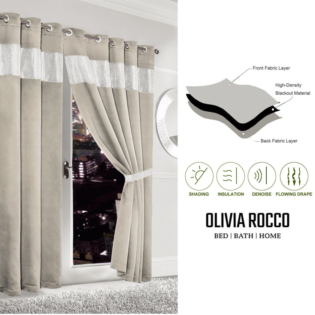 OLIVIA ROCCO Blackout Eyelet Curtains – Thermal Natural Window Dressings