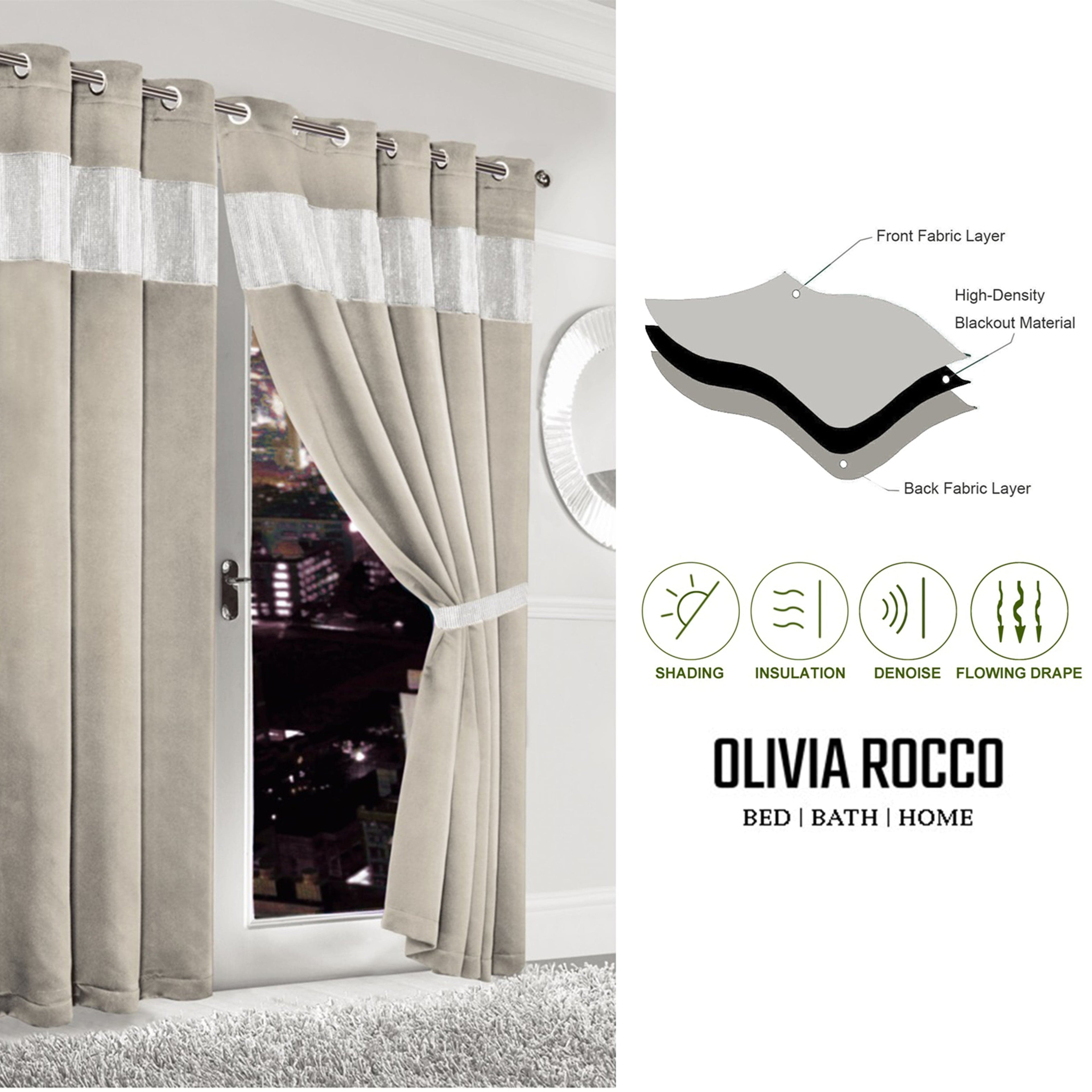 OLIVIA ROCCO Blackout Eyelet Curtains – Thermal Natural Window Dressings