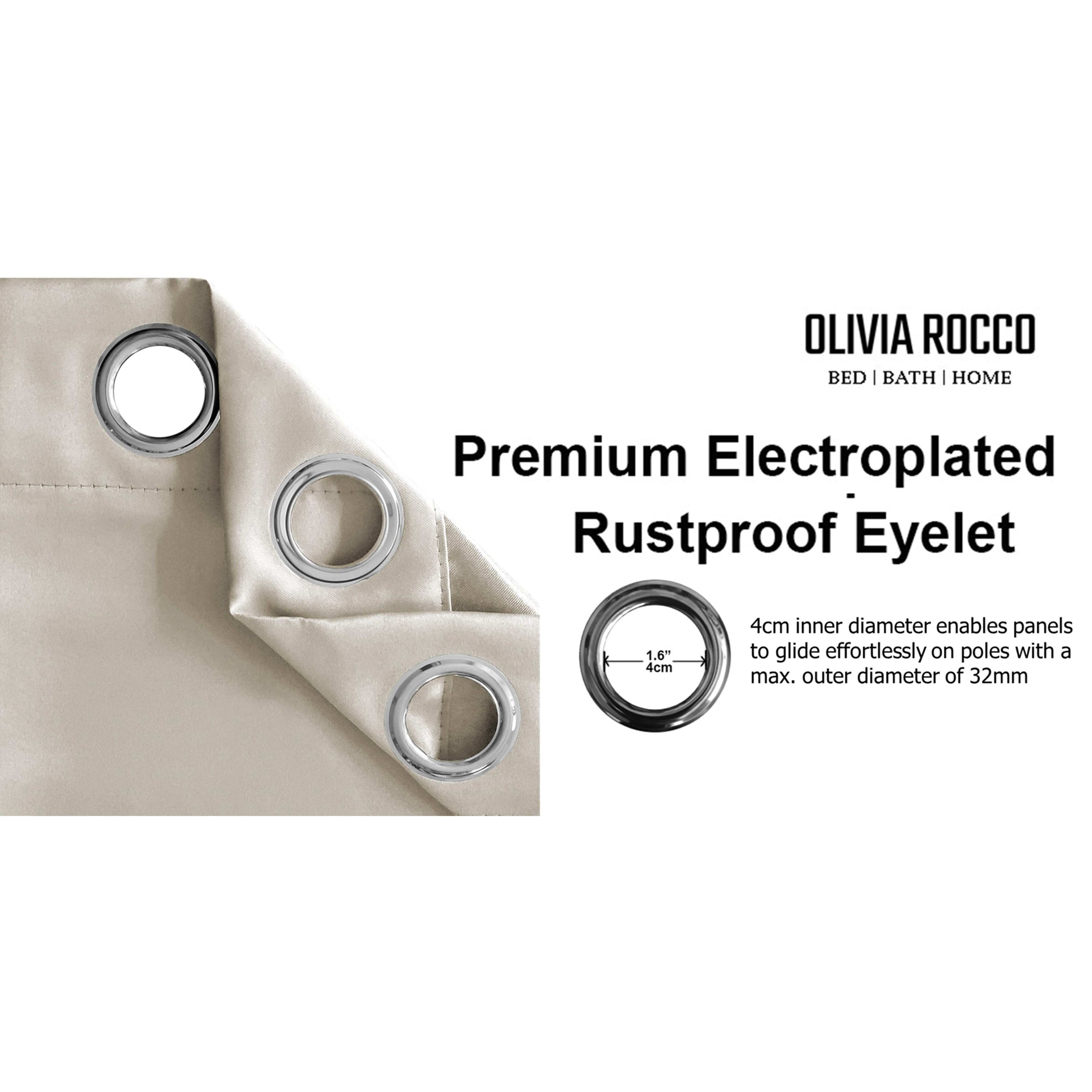 OLIVIA ROCCO Blackout Eyelet Curtains – Thermal Natural Window Dressings