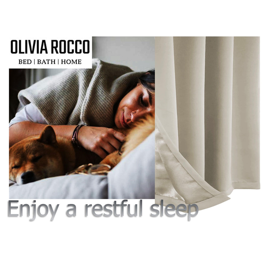OLIVIA ROCCO Blackout Eyelet Curtains – Thermal Natural Window Dressings