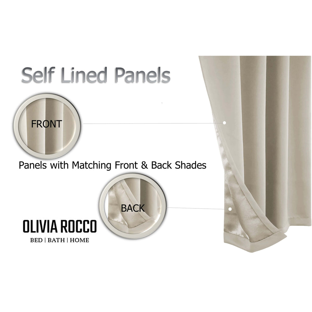 OLIVIA ROCCO Blackout Eyelet Curtains – Thermal Natural Window Dressings