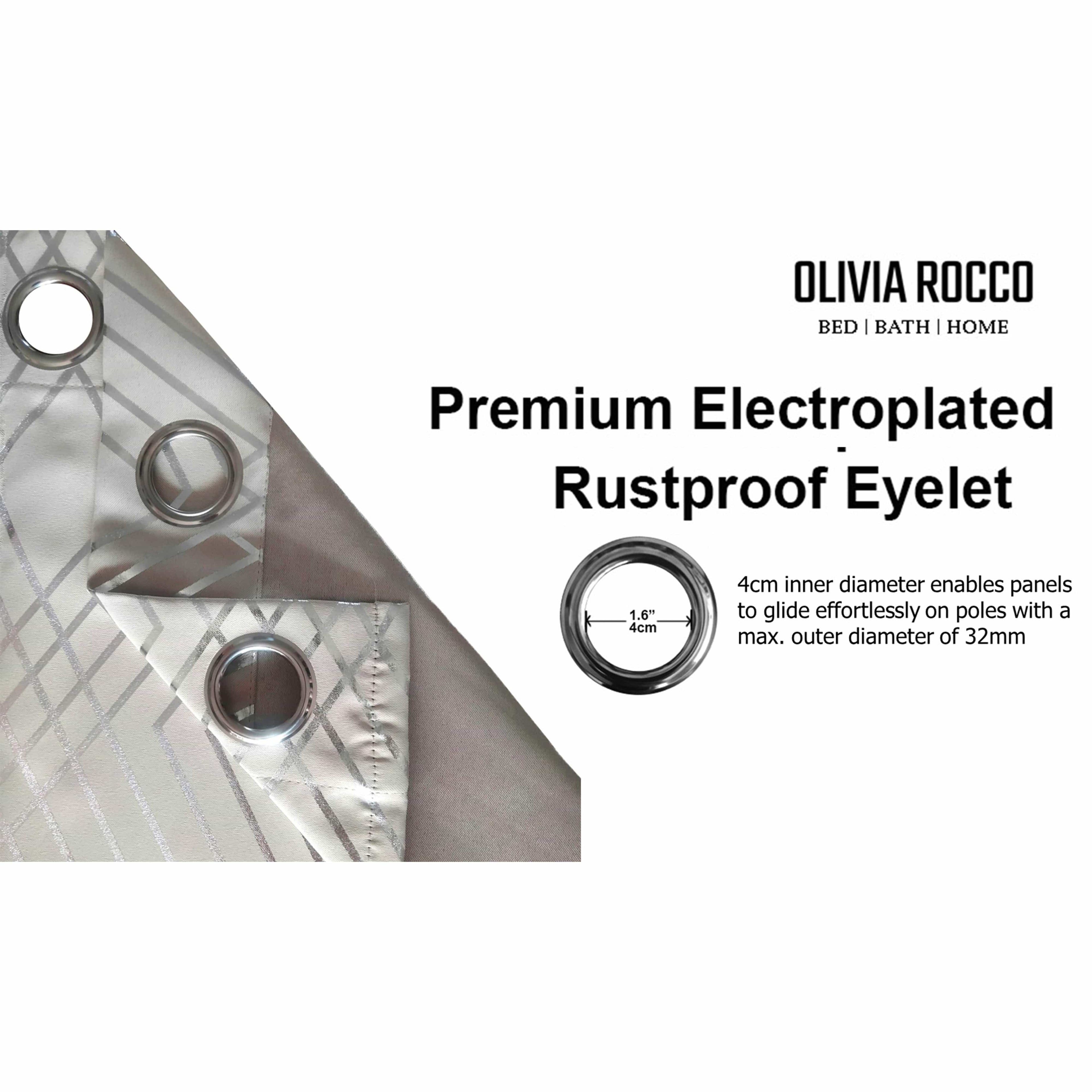 OLIVIA ROCCO Geometric Blackout Curtains – Thermal Eyelet Ring Top Drapes