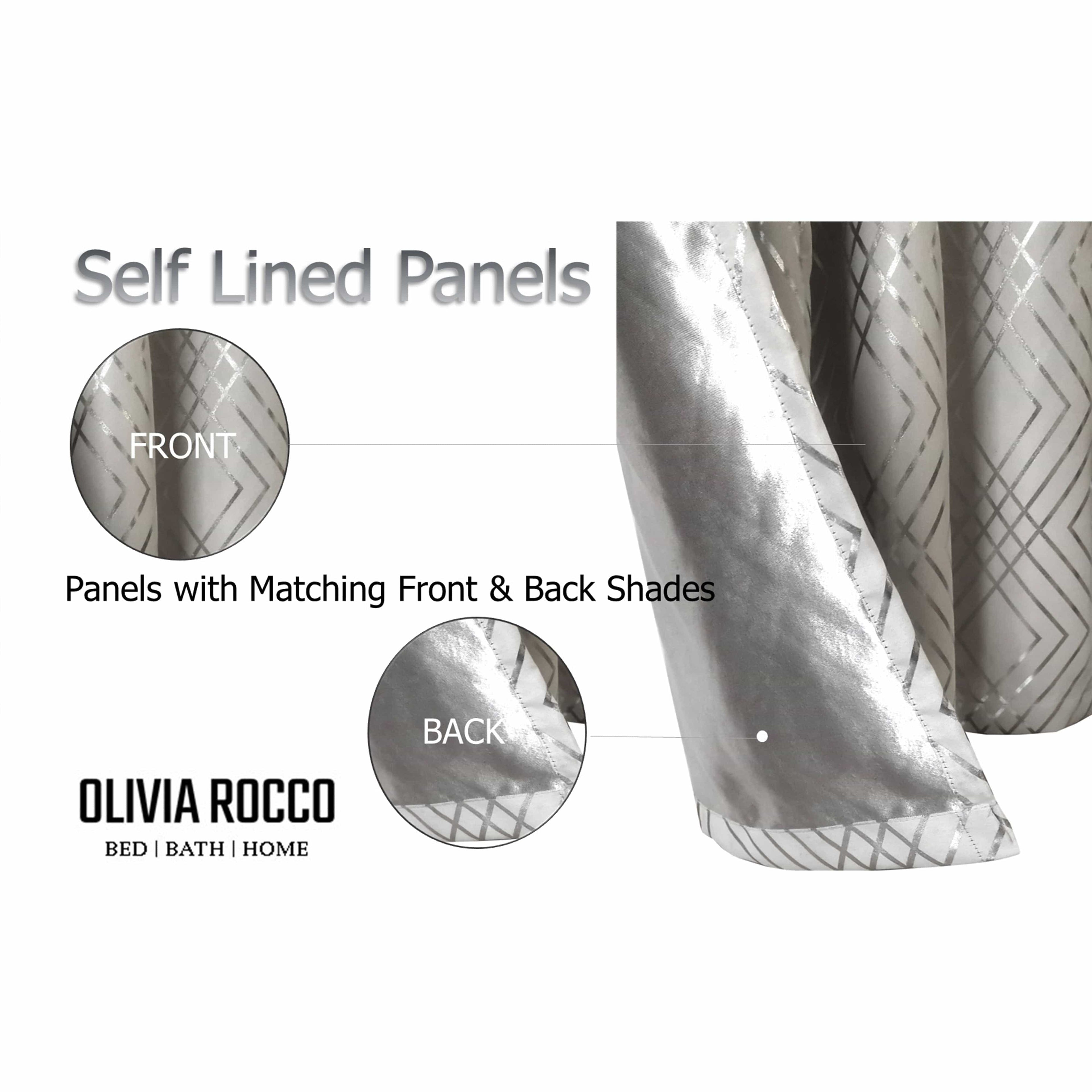 OLIVIA ROCCO Geometric Blackout Curtains – Thermal Eyelet Ring Top Drapes