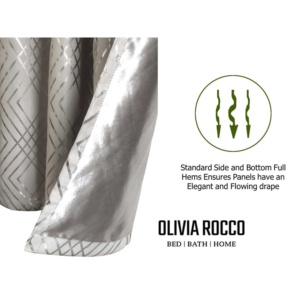 OLIVIA ROCCO Geometric Blackout Curtains – Thermal Eyelet Ring Top Drapes