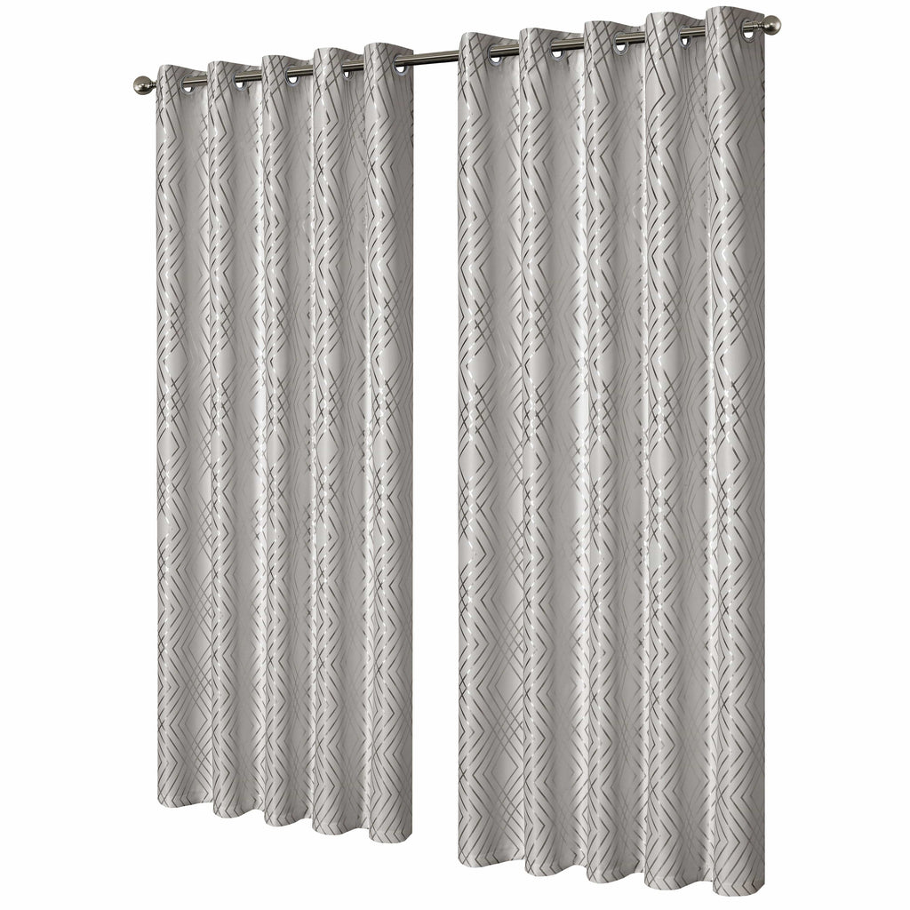 OLIVIA ROCCO Geometric Blackout Curtains – Thermal Eyelet Ring Top Drapes