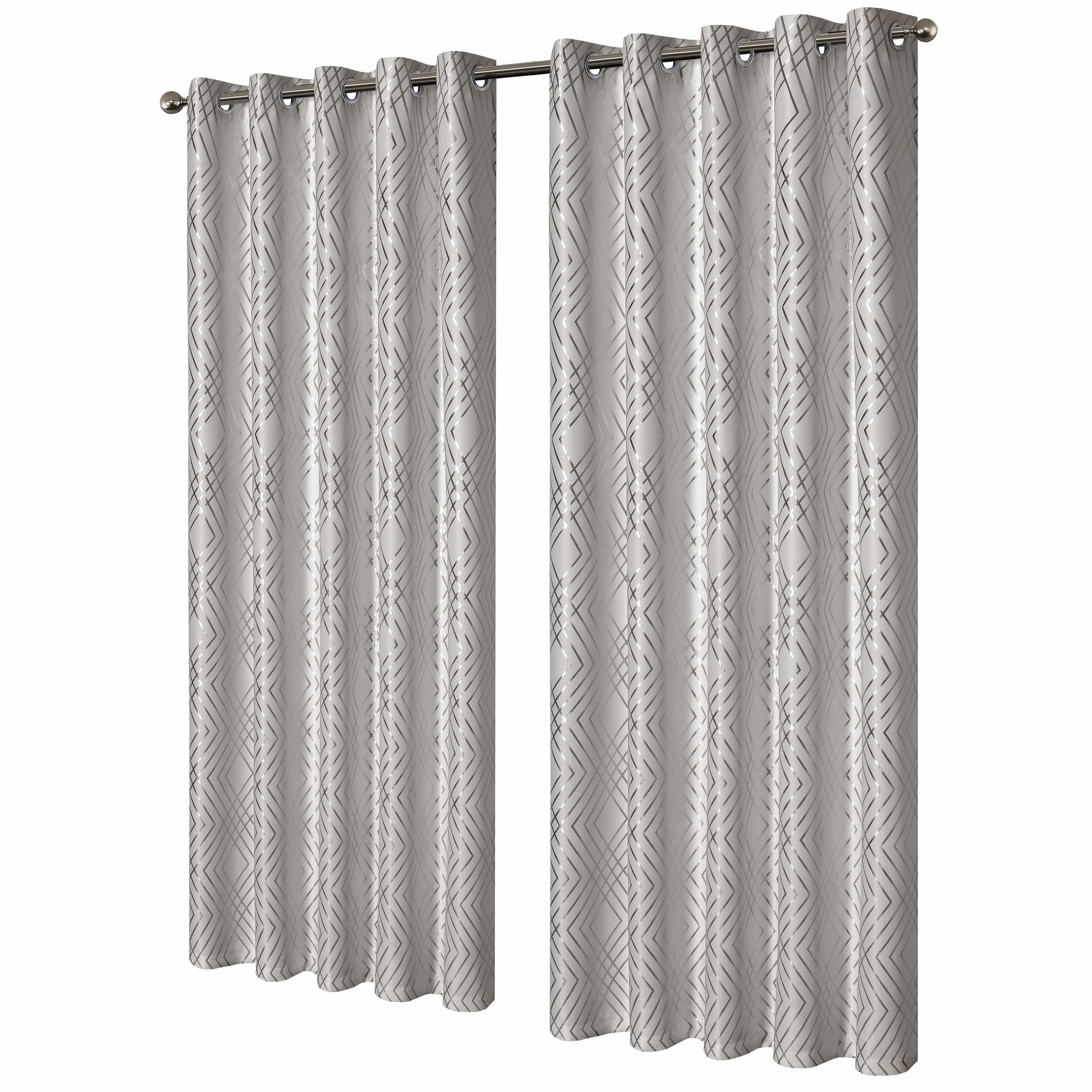 OLIVIA ROCCO Geometric Blackout Curtains – Thermal Eyelet Ring Top Drapes