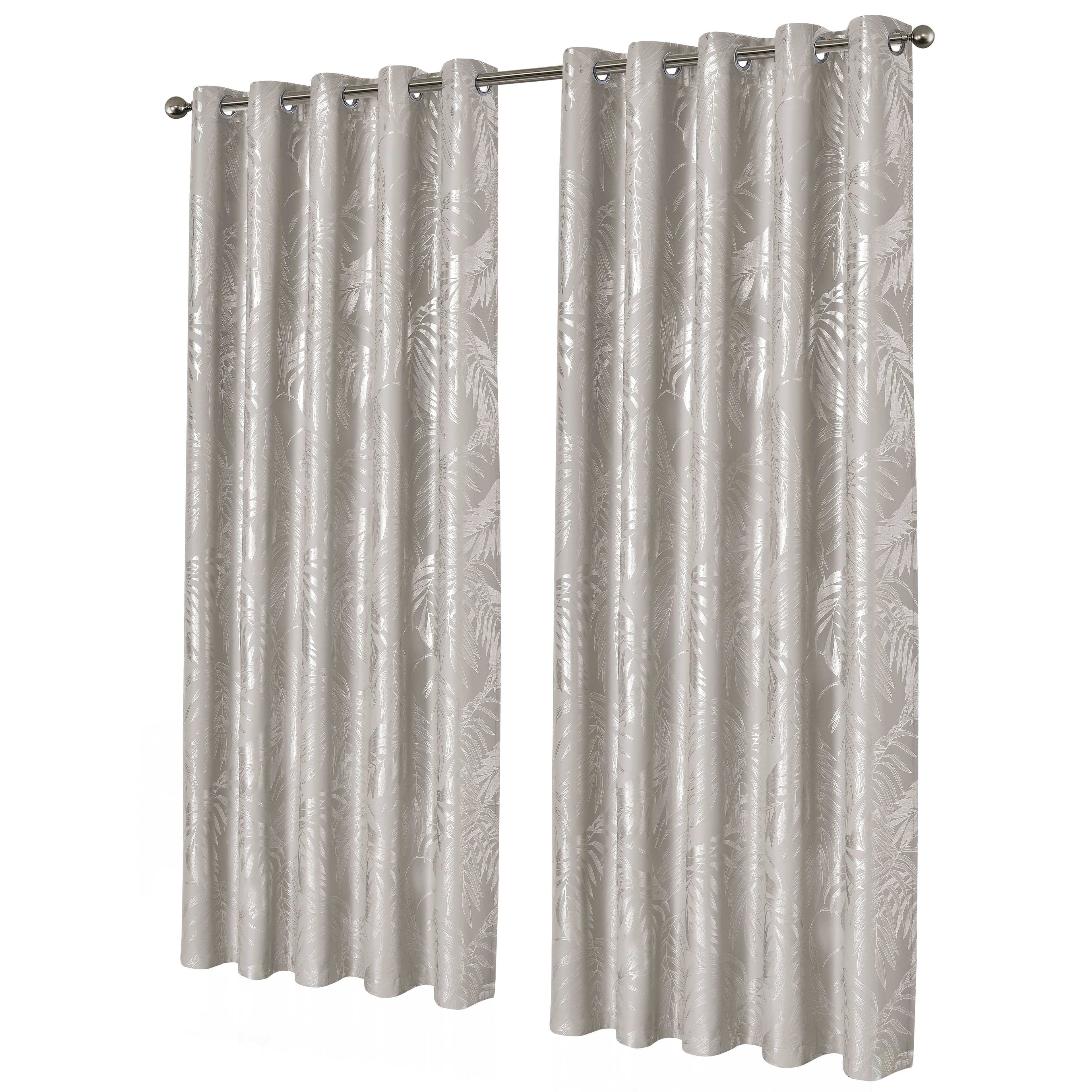 OLIVIA ROCCO Leaf Sparkle Blackout Curtains – Thermal Eyelet Drapes