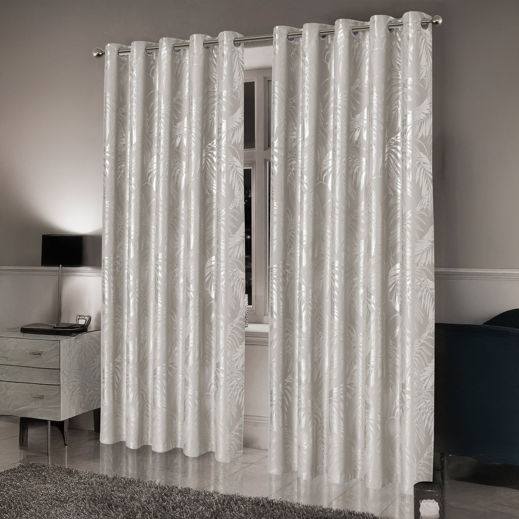 OLIVIA ROCCO Leaf Sparkle Blackout Curtains – Thermal Eyelet Drapes