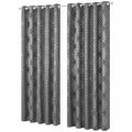 OLIVIA ROCCO Geometric Blackout Curtains – Silver Thermal Eyelet Drapes