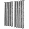 OLIVIA ROCCO Leaf Silver Blackout Curtains – Thermal Eyelet Drapes (Pair)