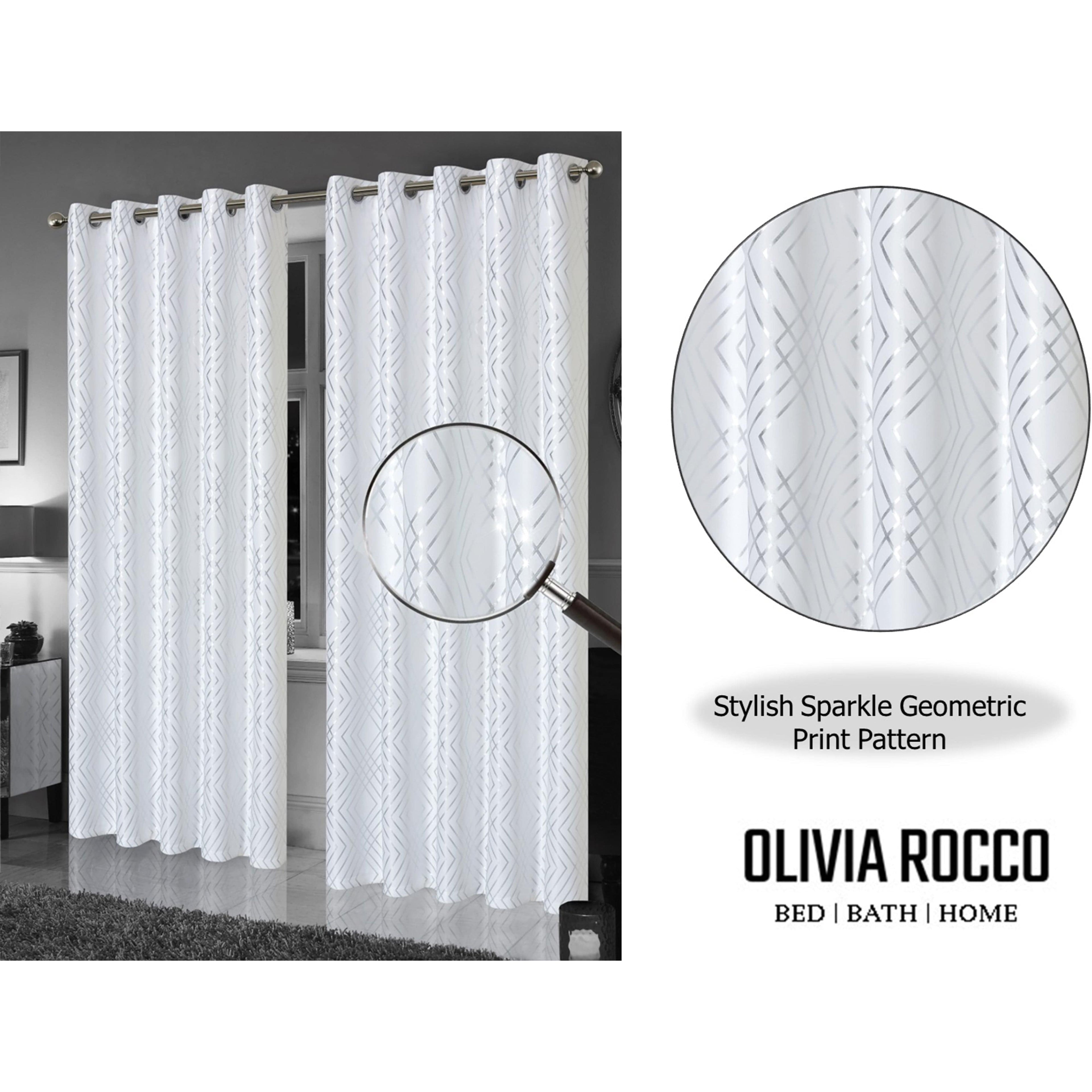 OLIVIA ROCCO Geometric Blackout Curtains – Thermal Eyelet Ring Top Drapes