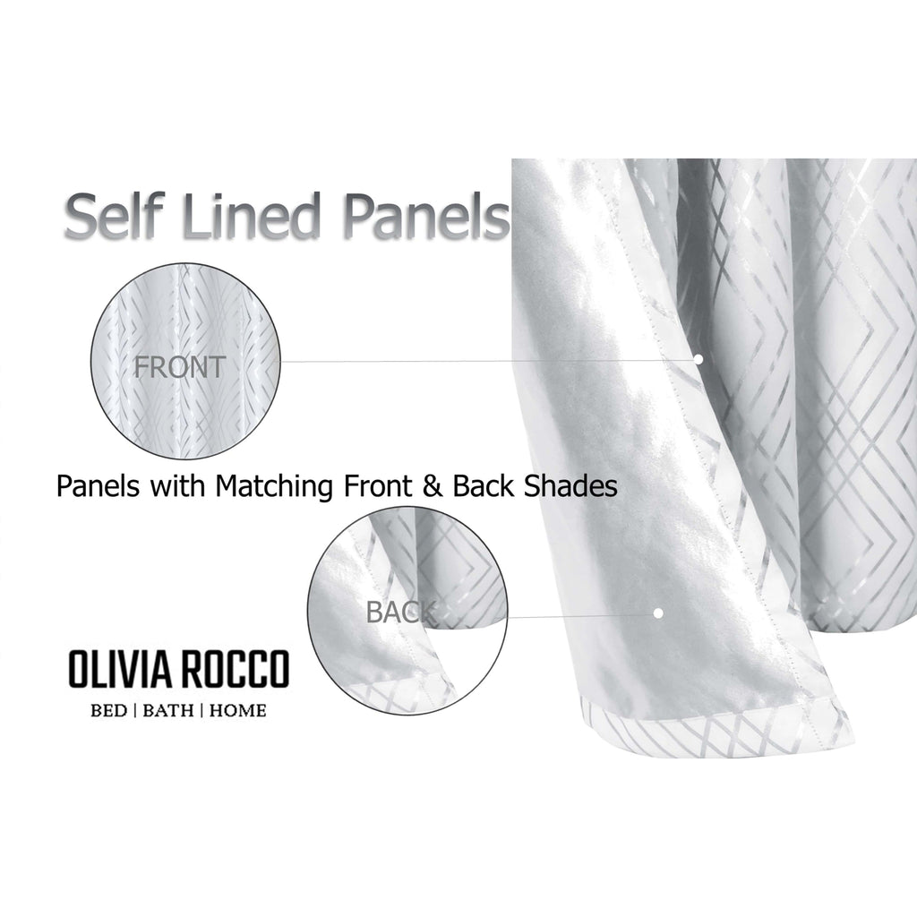 OLIVIA ROCCO Geometric Blackout Curtains – Thermal Eyelet Ring Top Drapes