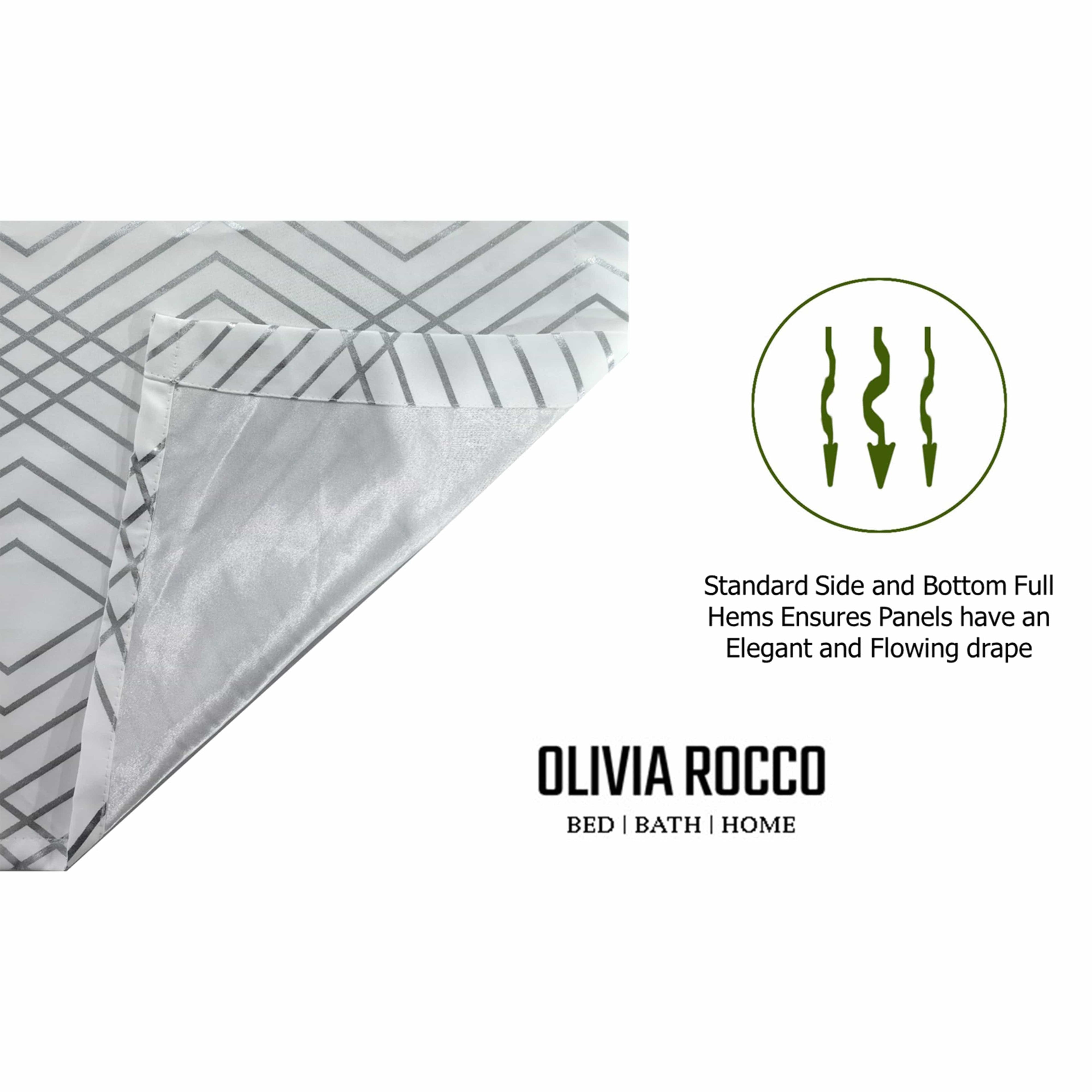 OLIVIA ROCCO Geometric Blackout Curtains – Thermal Eyelet Ring Top Drapes
