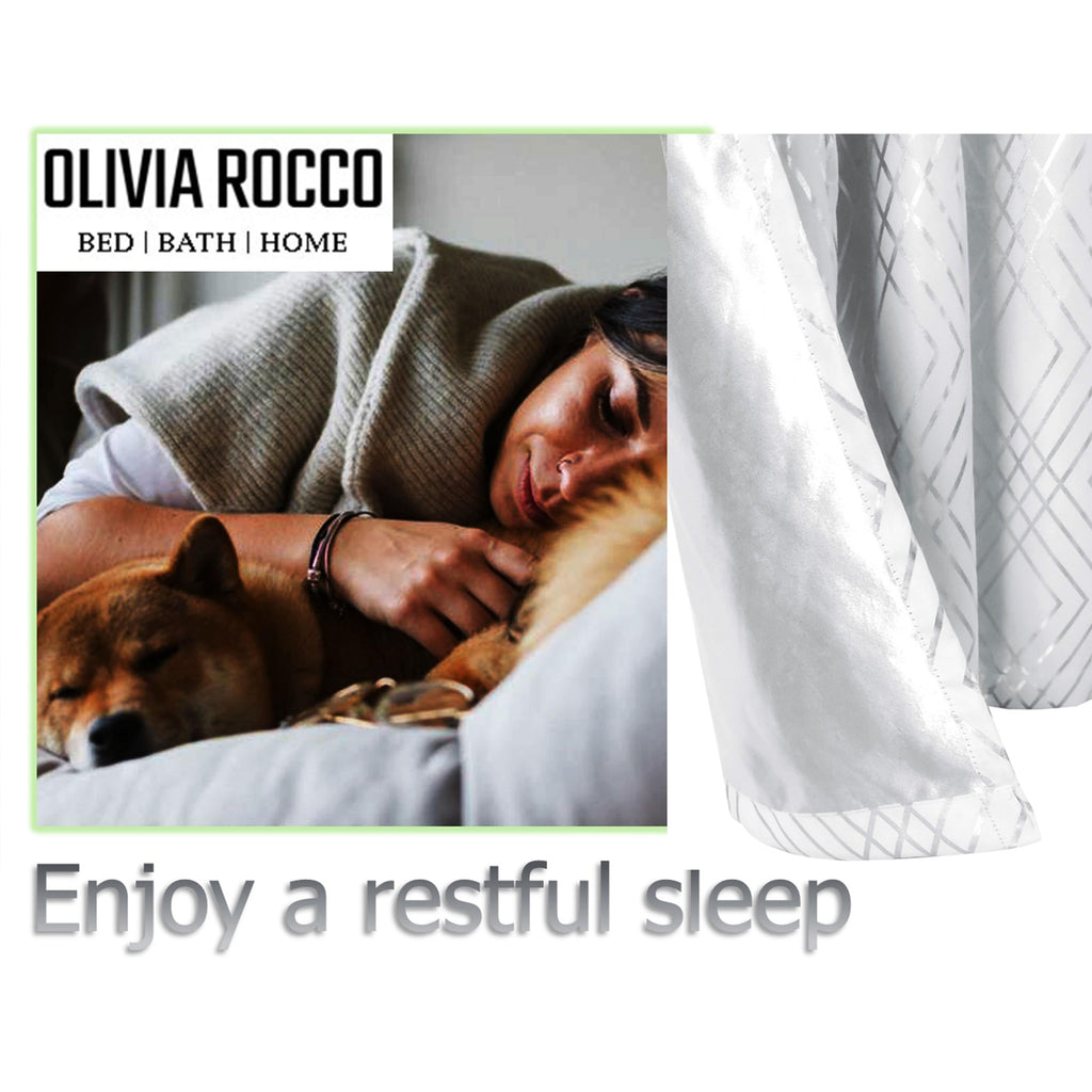 OLIVIA ROCCO Geometric Blackout Curtains – Thermal Eyelet Ring Top Drapes