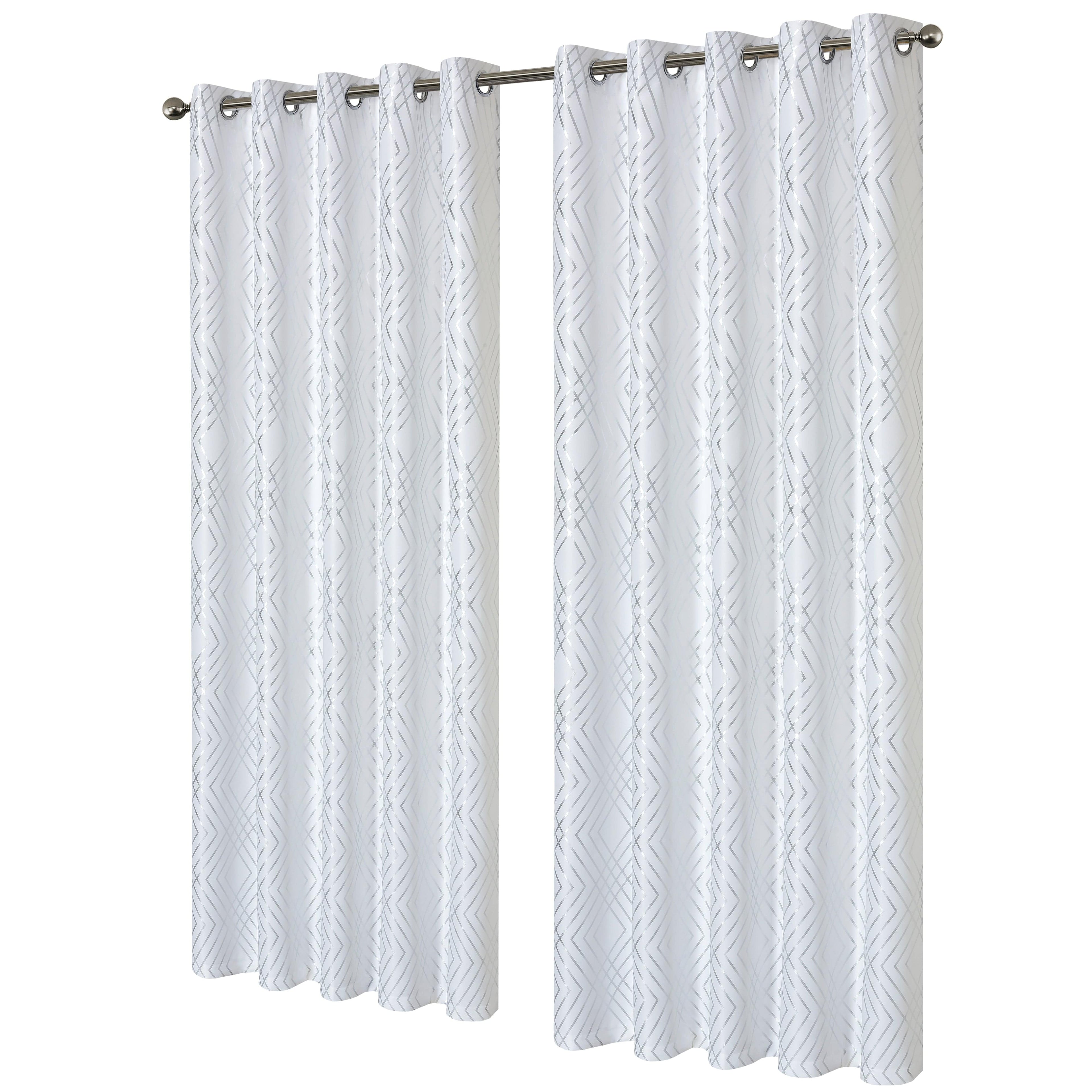 OLIVIA ROCCO Geometric Blackout Curtains – Thermal Eyelet Ring Top Drapes