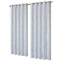 OLIVIA ROCCO White Leaf Sparkle Blackout Eyelet Curtains – Thermal Drapes