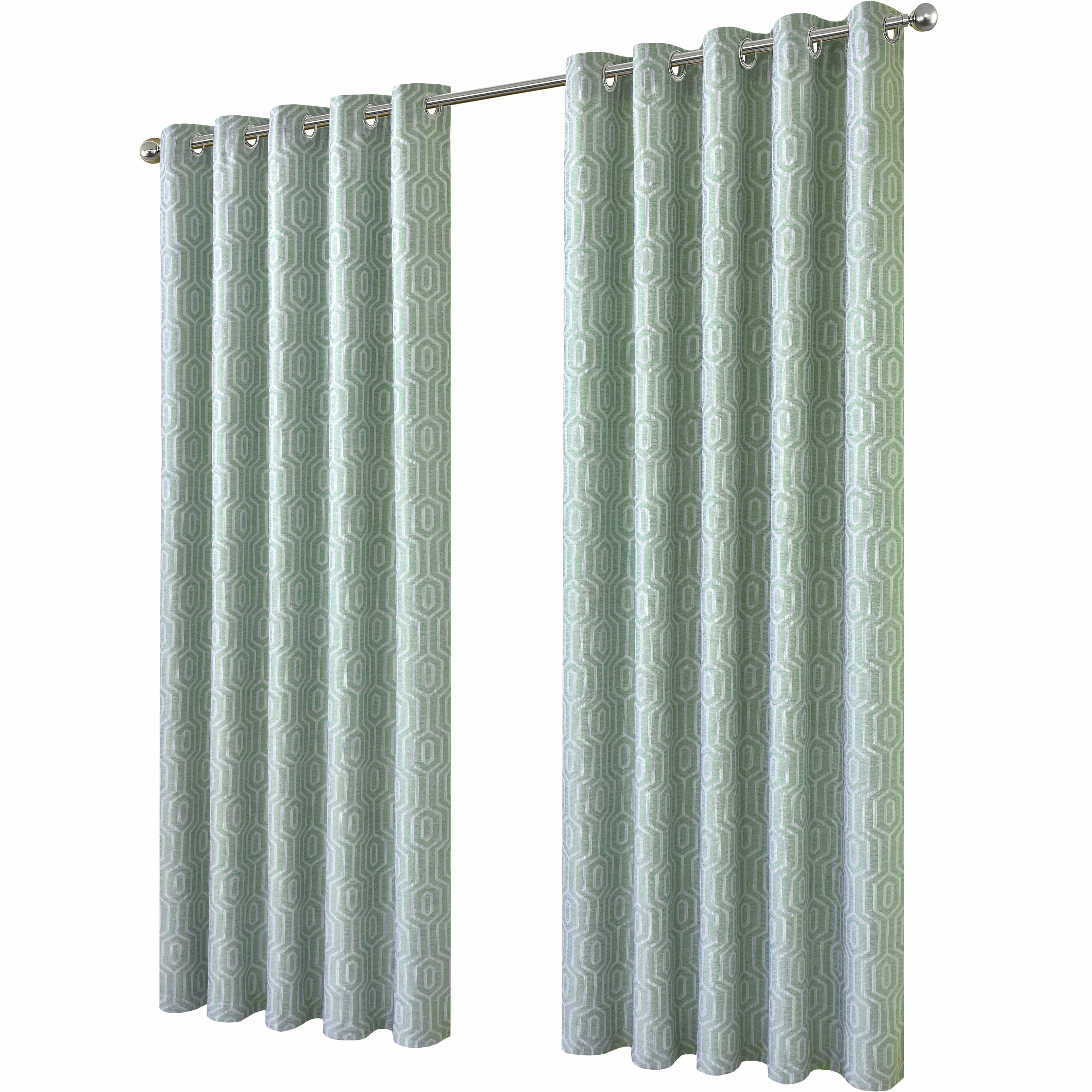 OLIVIA ROCCO Paris Sage Green Eyelet Jacquard Thermal Curtains