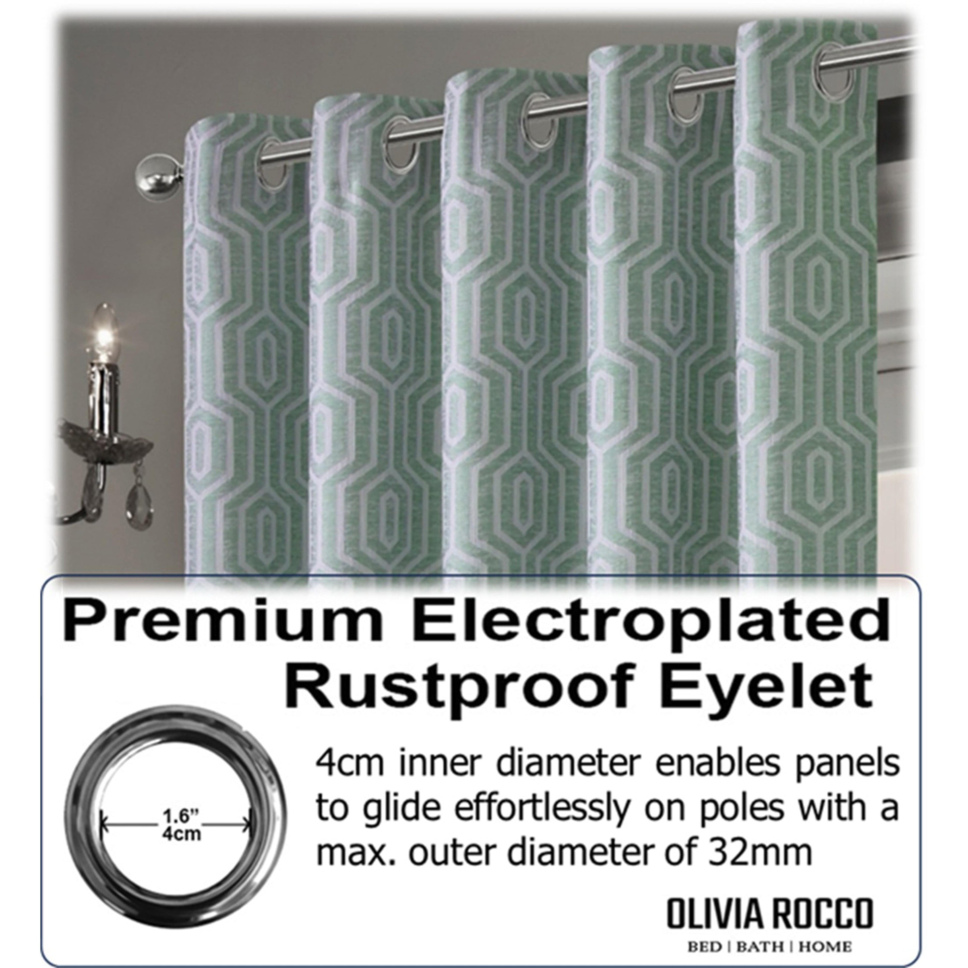 OLIVIA ROCCO Paris Sage Green Eyelet Jacquard Thermal Curtains