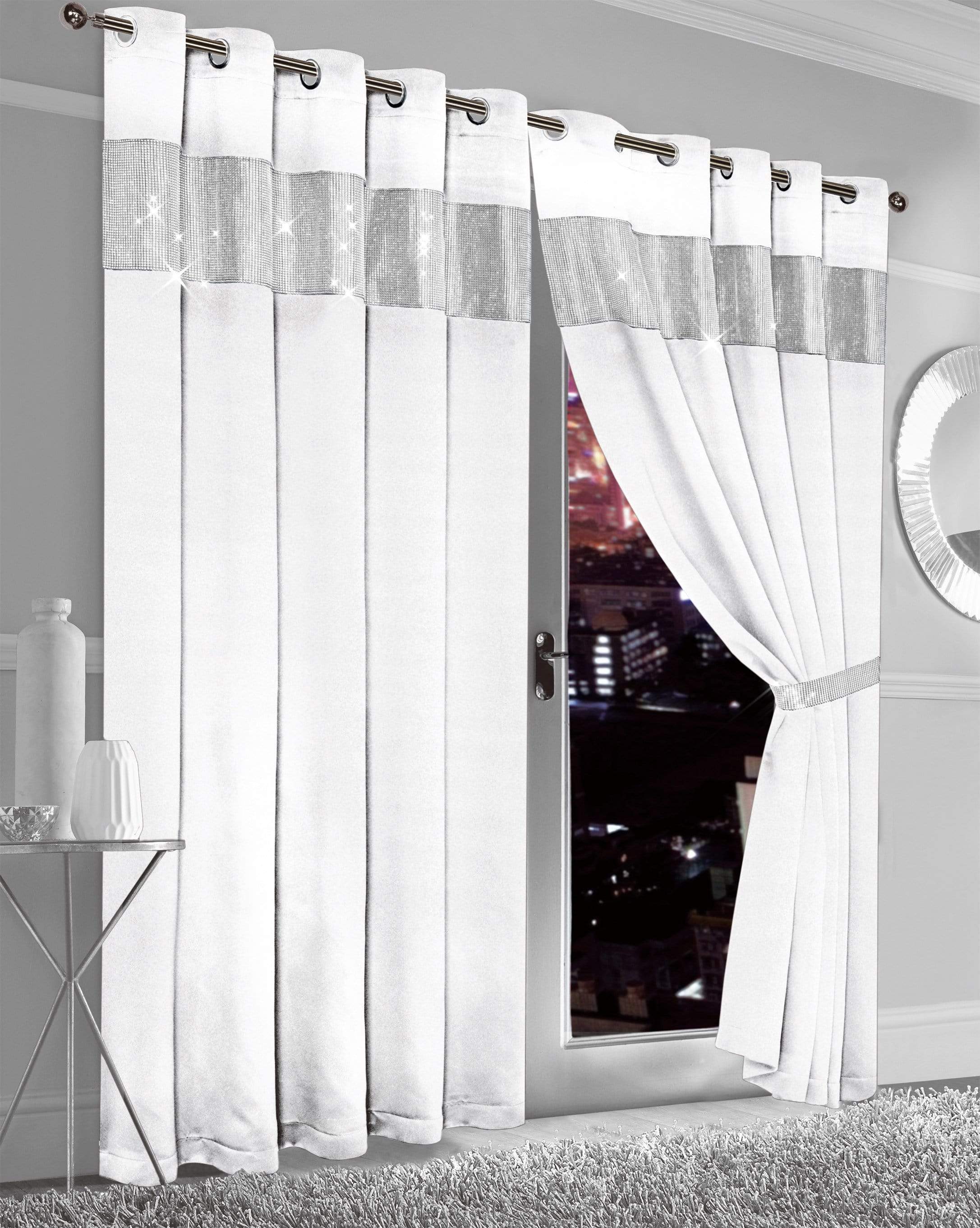 OLIVIA ROCCO Diamante Blackout Curtains – Glitz Eyelet Thermal Pair
