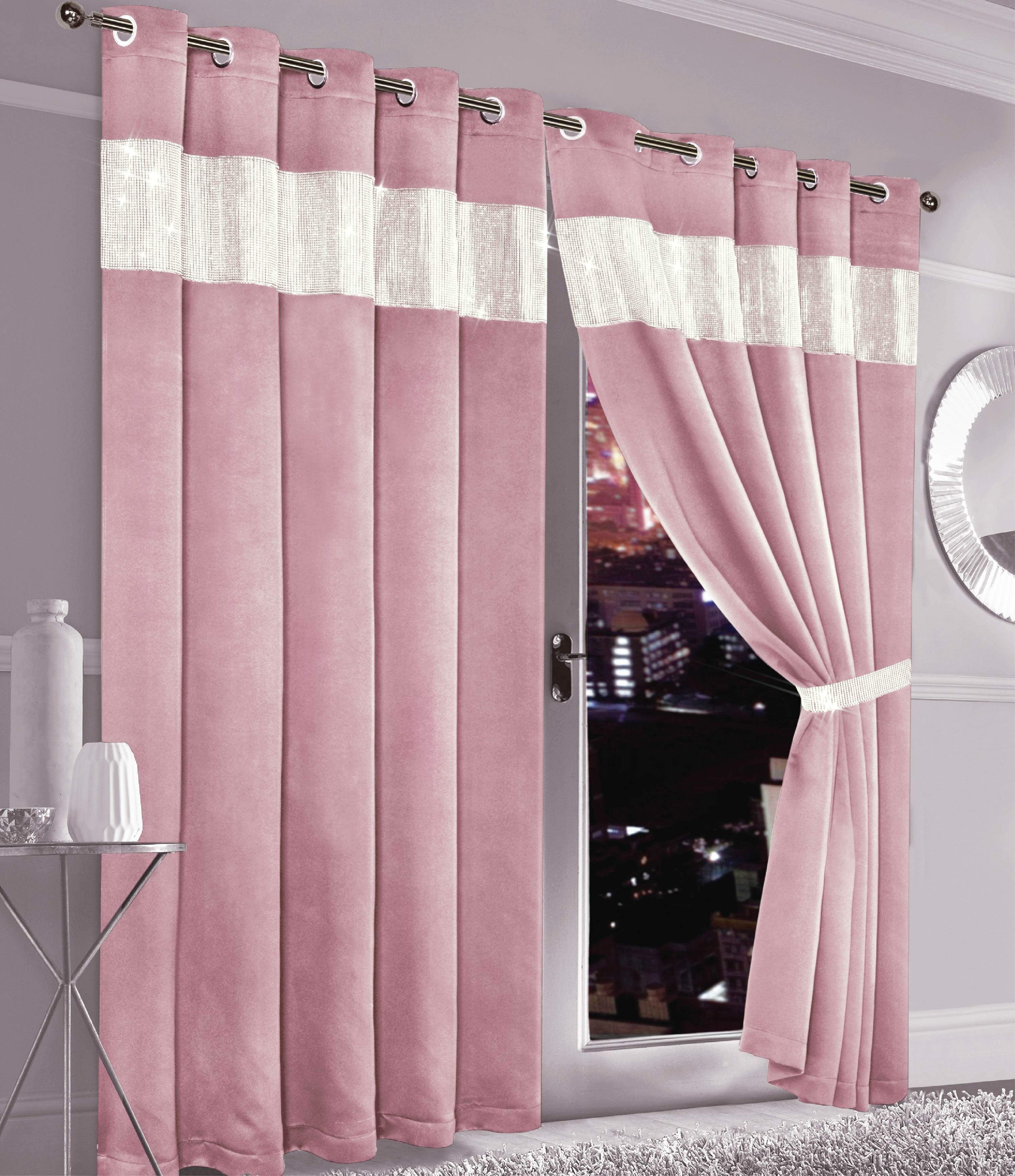 OLIVIA ROCCO Diamante Blackout Curtains – Glitz Eyelet Thermal Pair