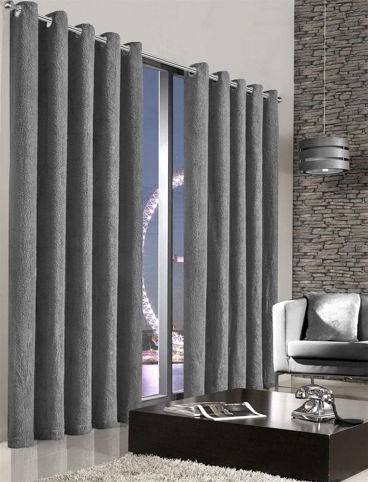 OLIVIA ROCCO Teddy Fleece Thermal Eyelet Curtains – Plush Energy Efficient