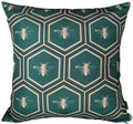 OLIVIA ROCCO Emerald Bees Waterproof Cushion Covers | 43x43cm Reversible