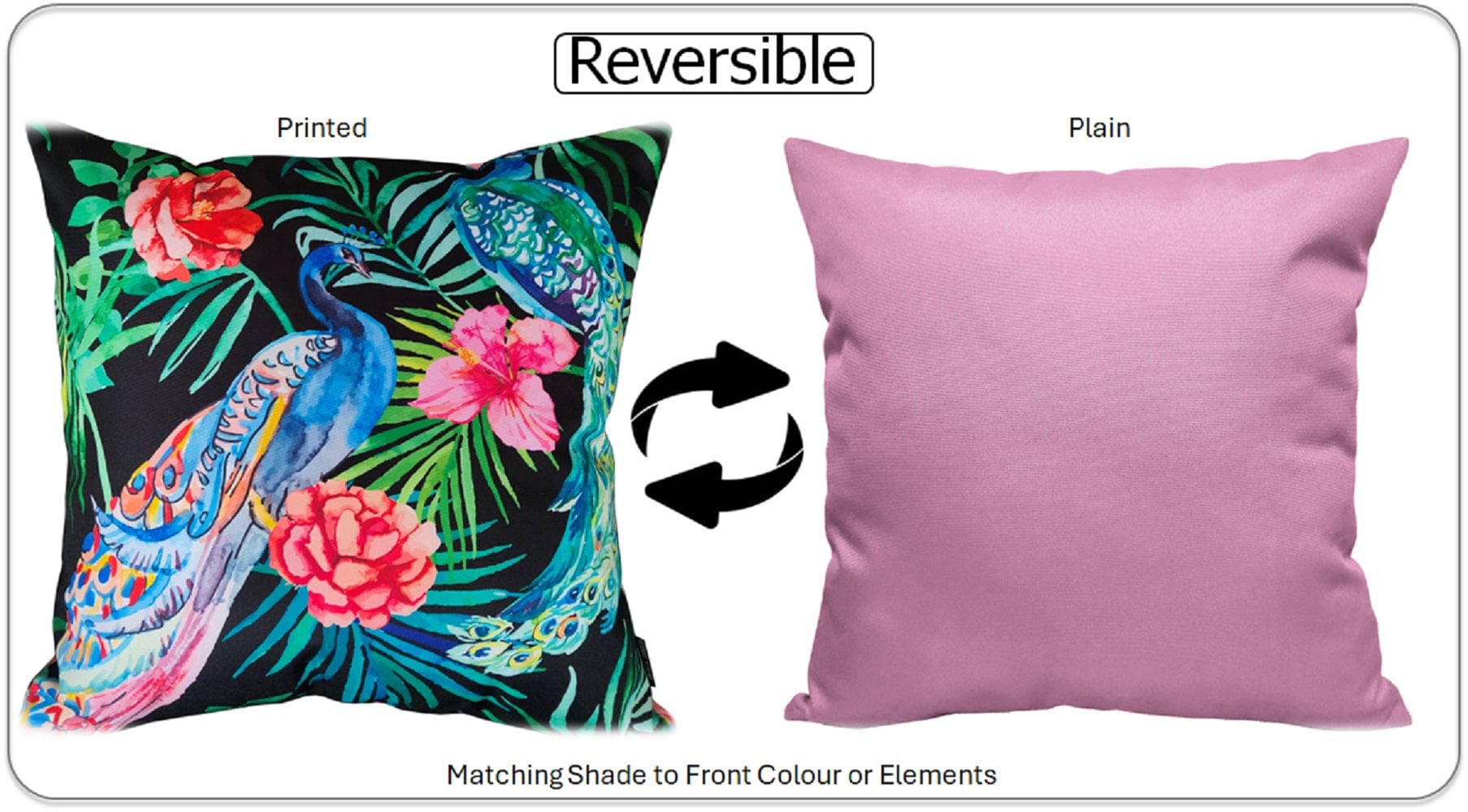 OLIVIA ROCCO Waterproof Cushion Covers – 43x43cm Reversible Outdoor Garden