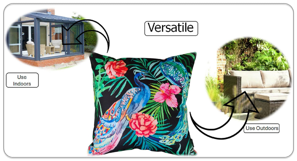 OLIVIA ROCCO Waterproof Cushion Covers – 43x43cm Reversible Outdoor Garden